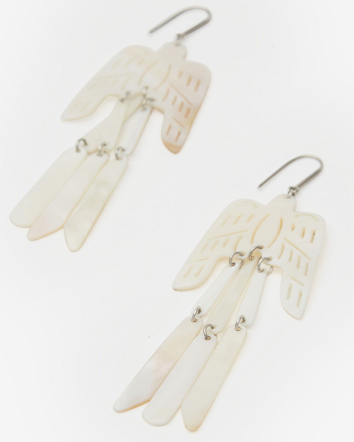 Boucles d'oreilles cholena Woman Blanc et argenté 2