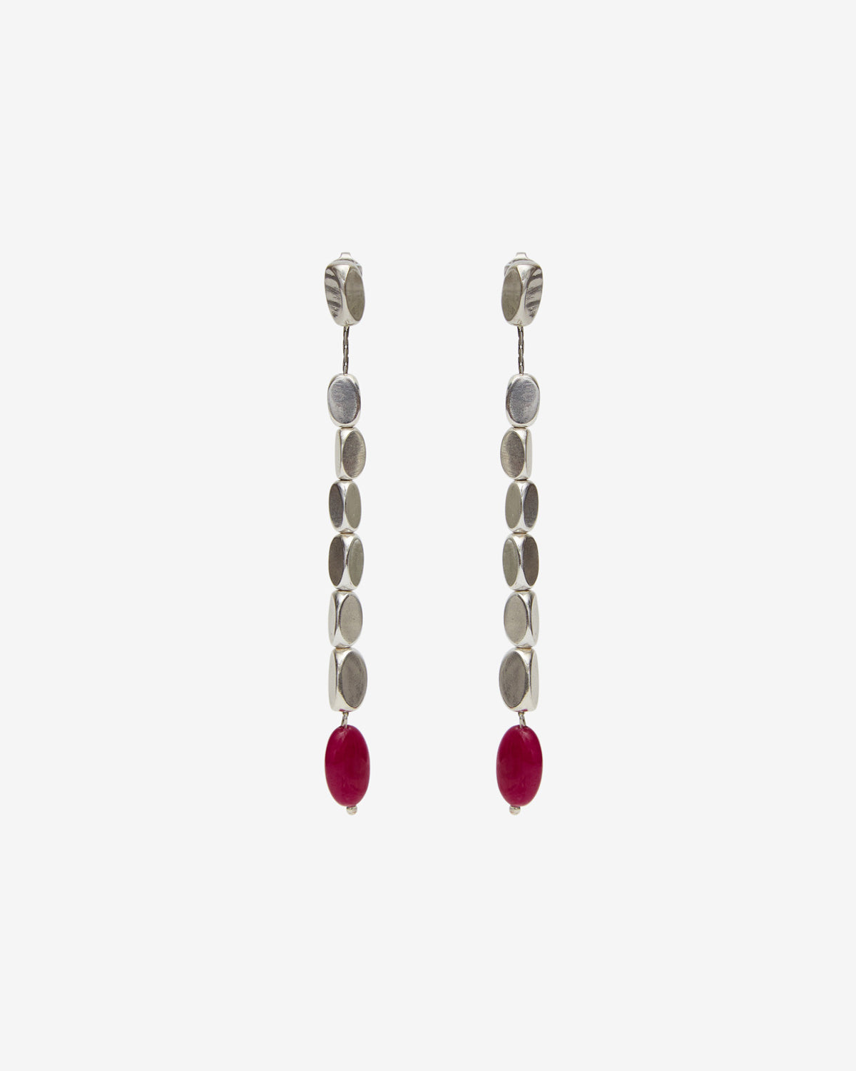 Pendientes leotie Woman Fuchsia and silver 2