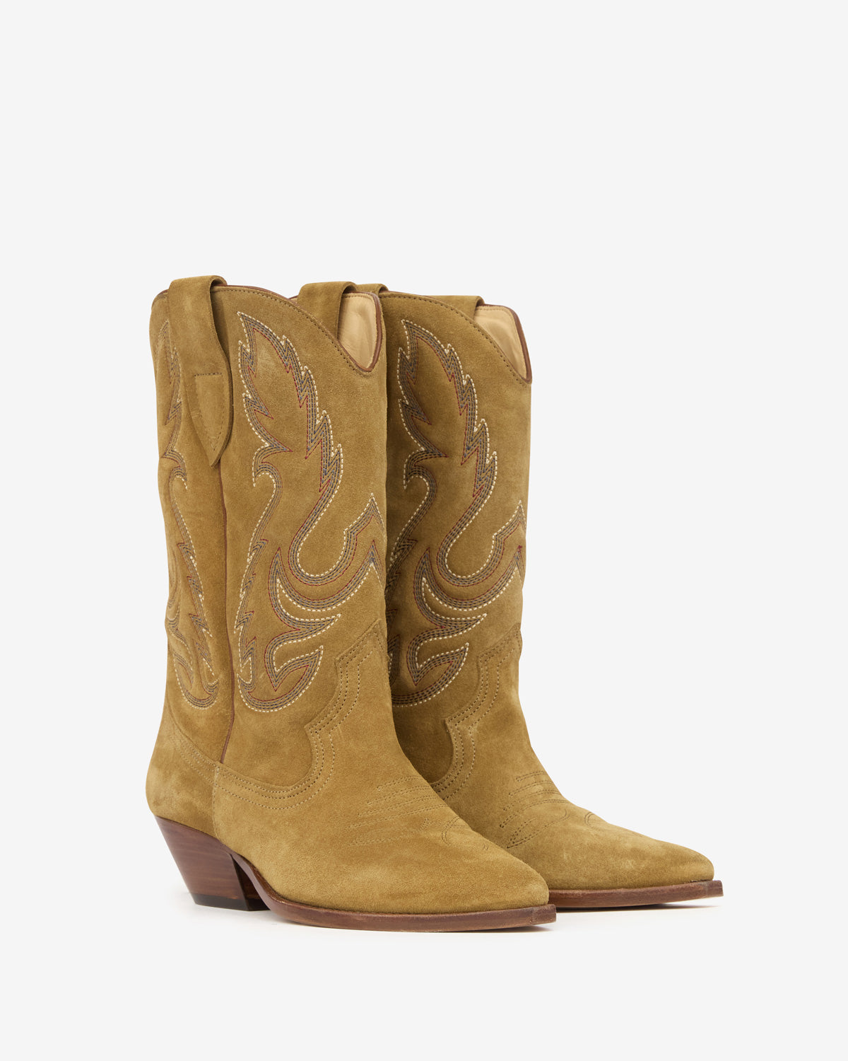 Bottes santiag duerto en cuir de veau velours brodé - Sepia - Woman - 3