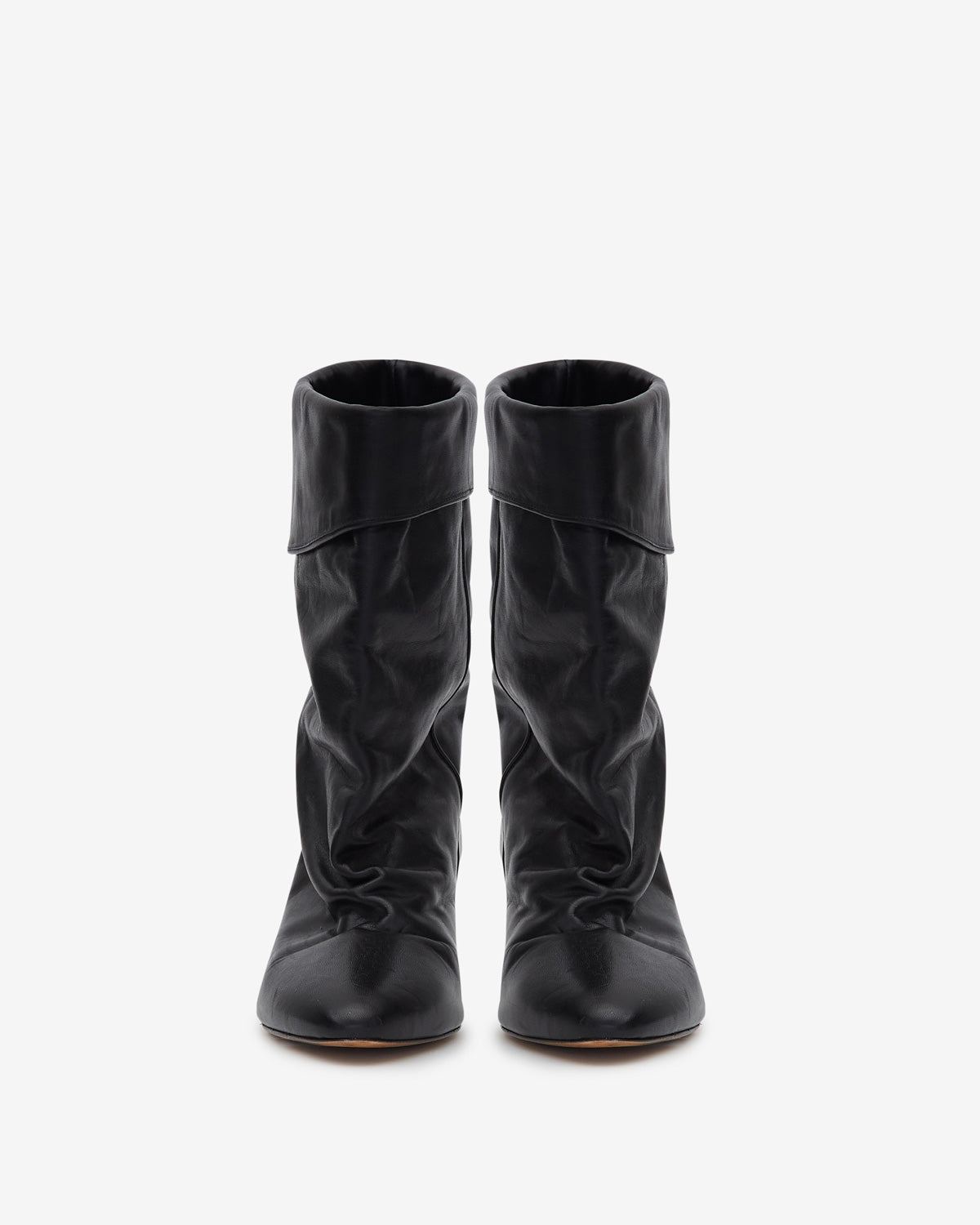 Botas dalby drapeadas de cuero suave - Negro - Woman - 4