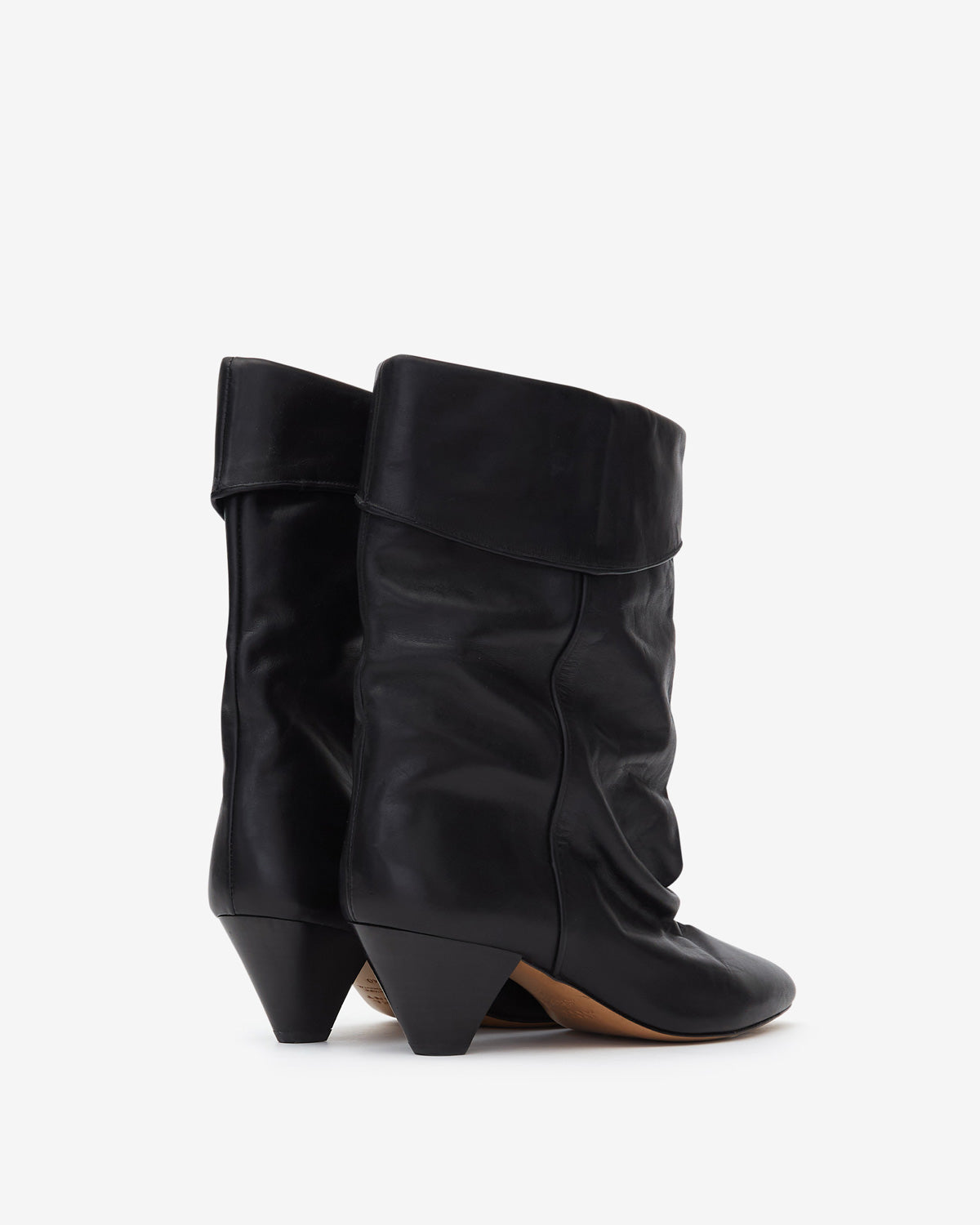 Botas dalby drapeadas de cuero suave - Negro - Woman - 2