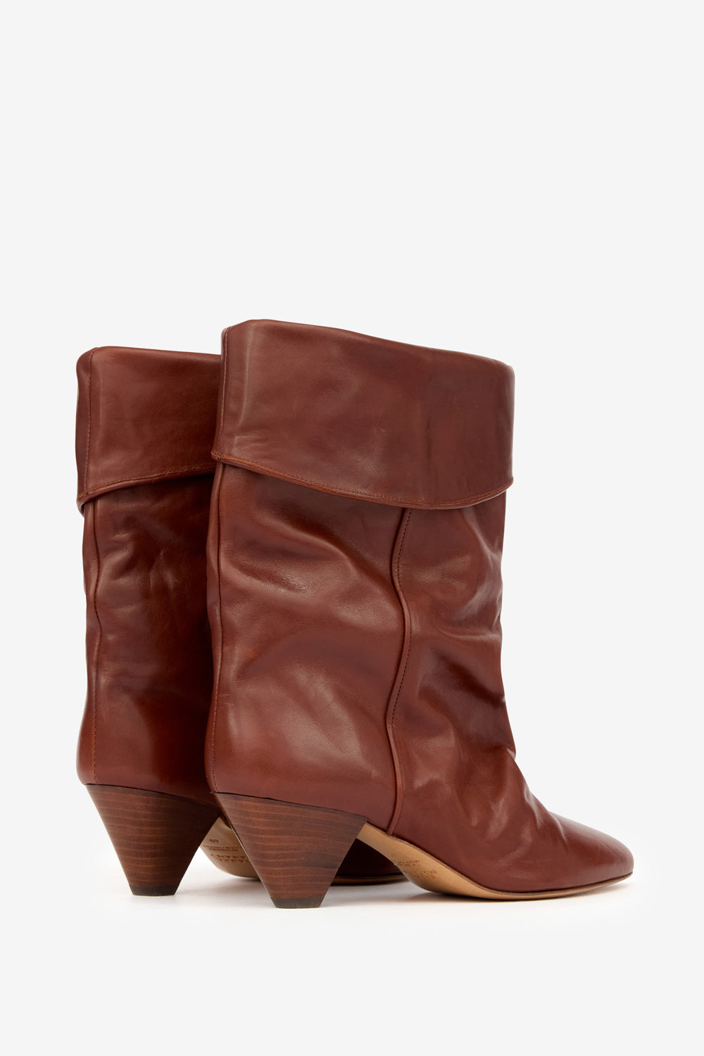 Boots dalby drapées en cuir  - Marron - Woman - 2