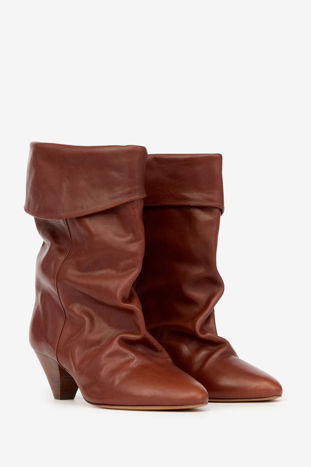 Boots dalby drapées en cuir  - Marron - Woman - 3
