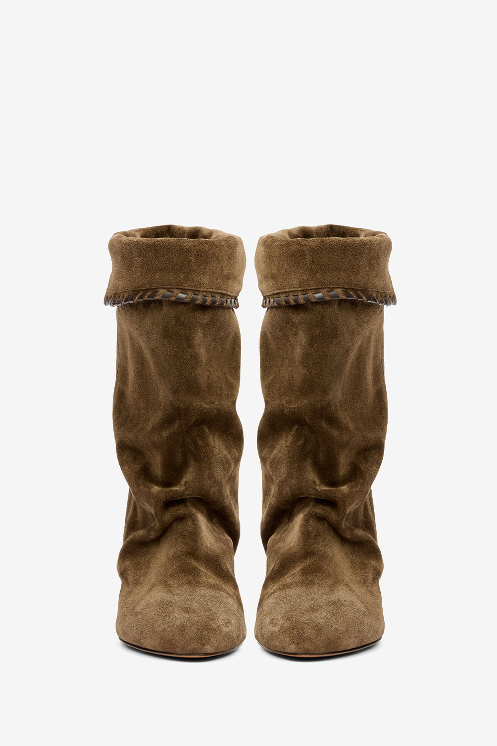 Dalby draped suede calfskin leather boots - Bronze - Woman - 4