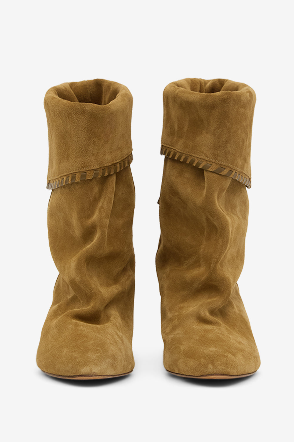 Botas drapeadas de piel de ante de becerro dalby - Sepia - Woman - 4