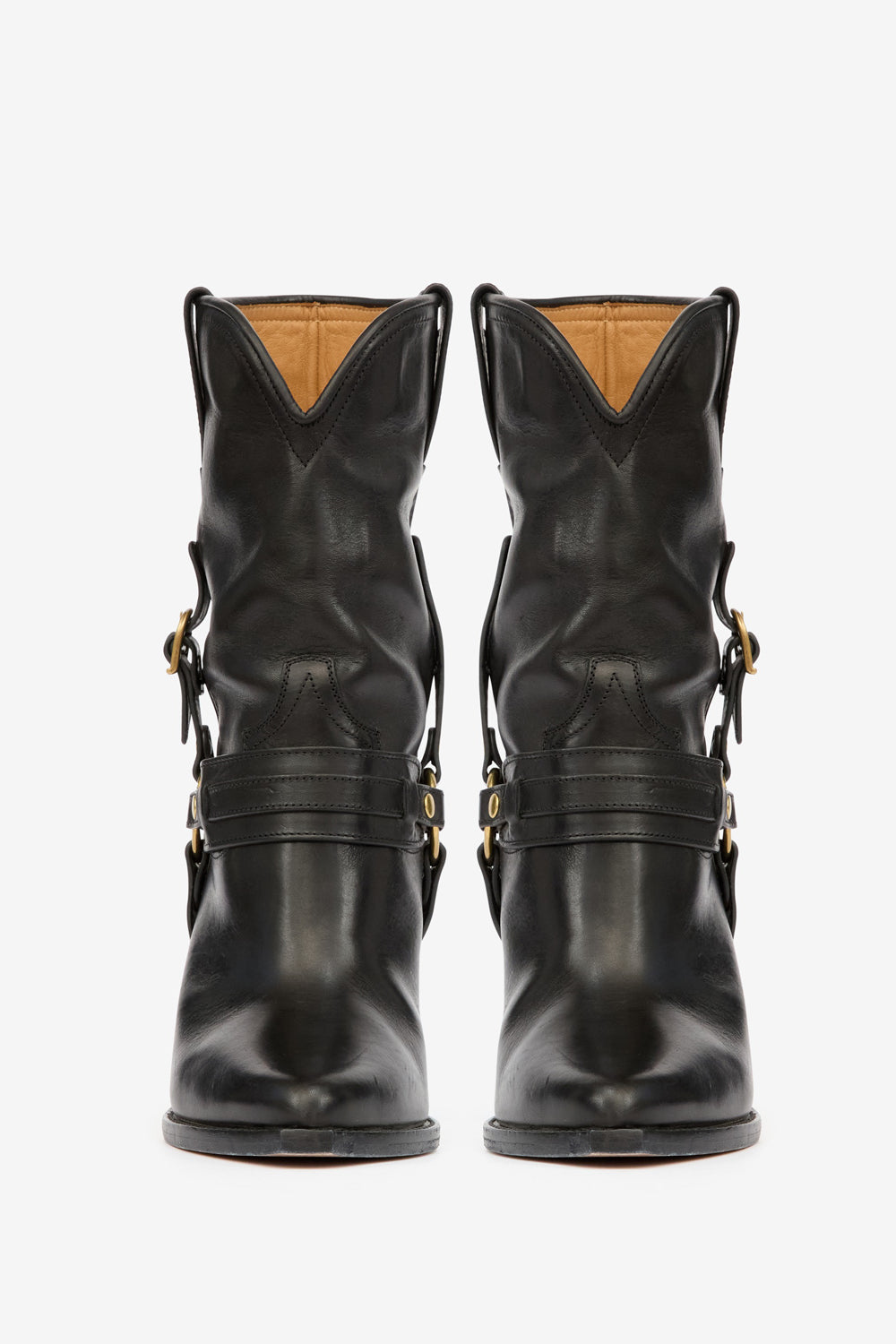 Bottes santiag lyka en cuir à brides  - Noir - Woman - 4