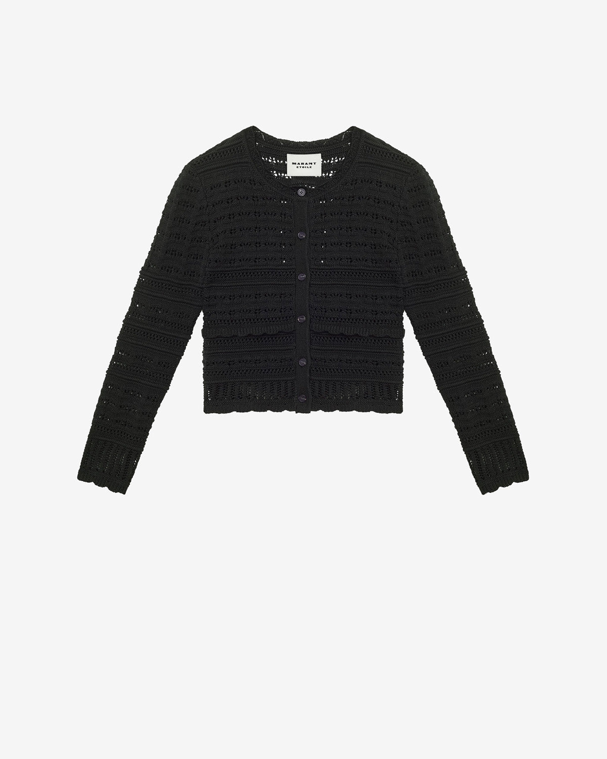 Kurze strickjacke ajaline aus strickgewebe mit lochmuster - Schwarz - Woman - 5
