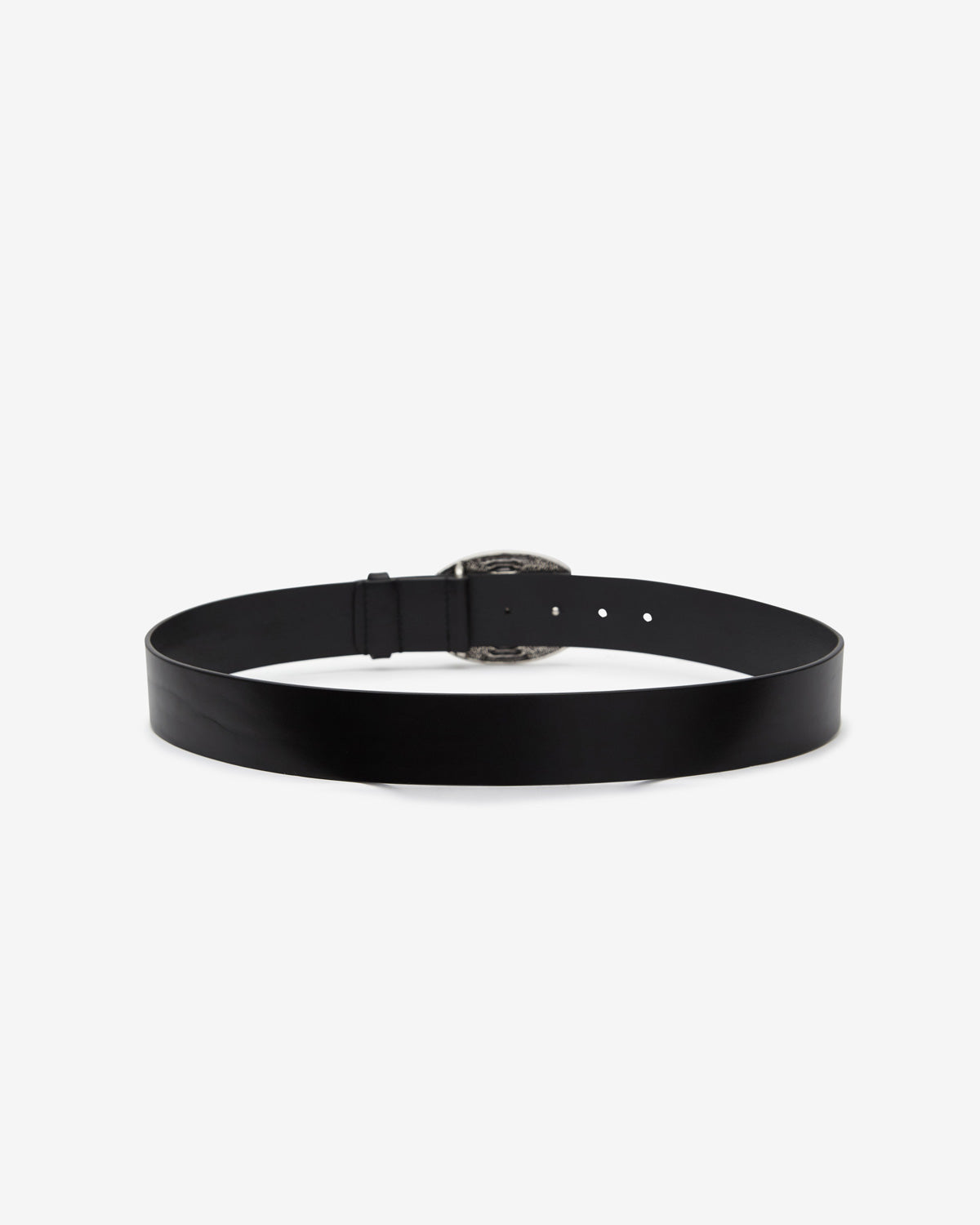 Square buckle leather belt with elaborate buckle - Black - Man - 2