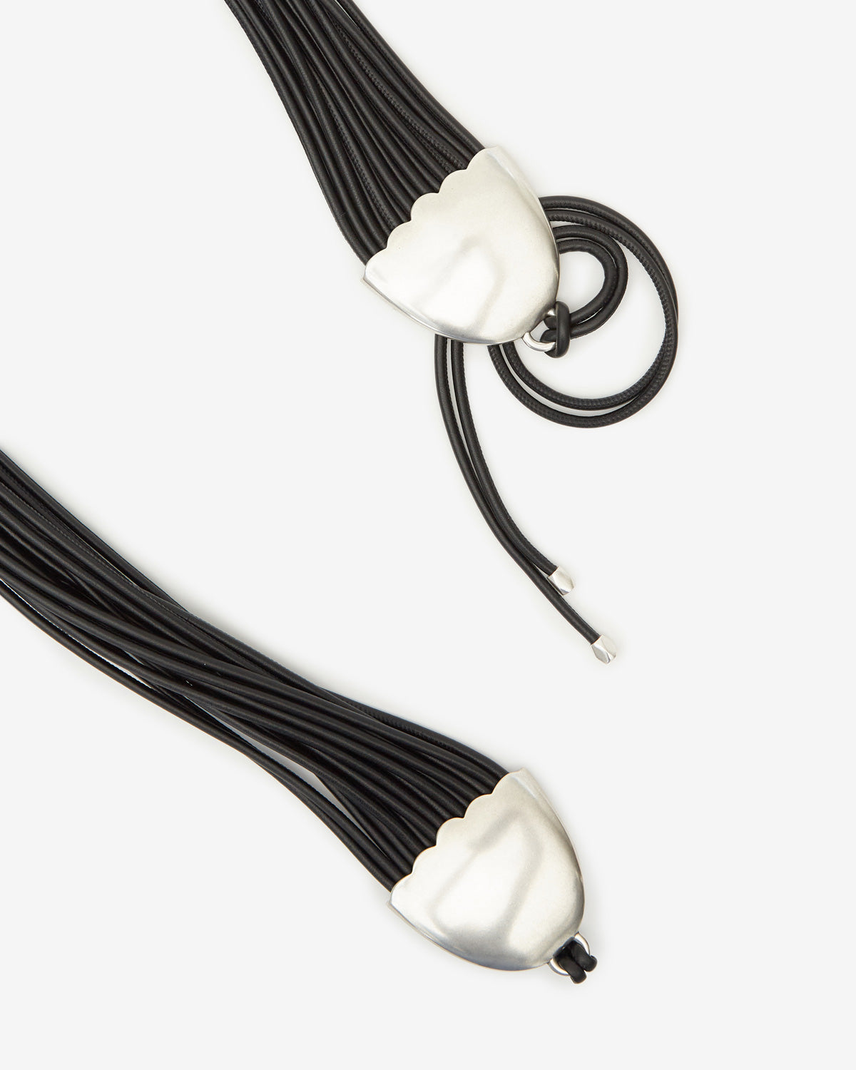 Cintura da annodare in pelle di agnello - Black and silver - Woman - 3