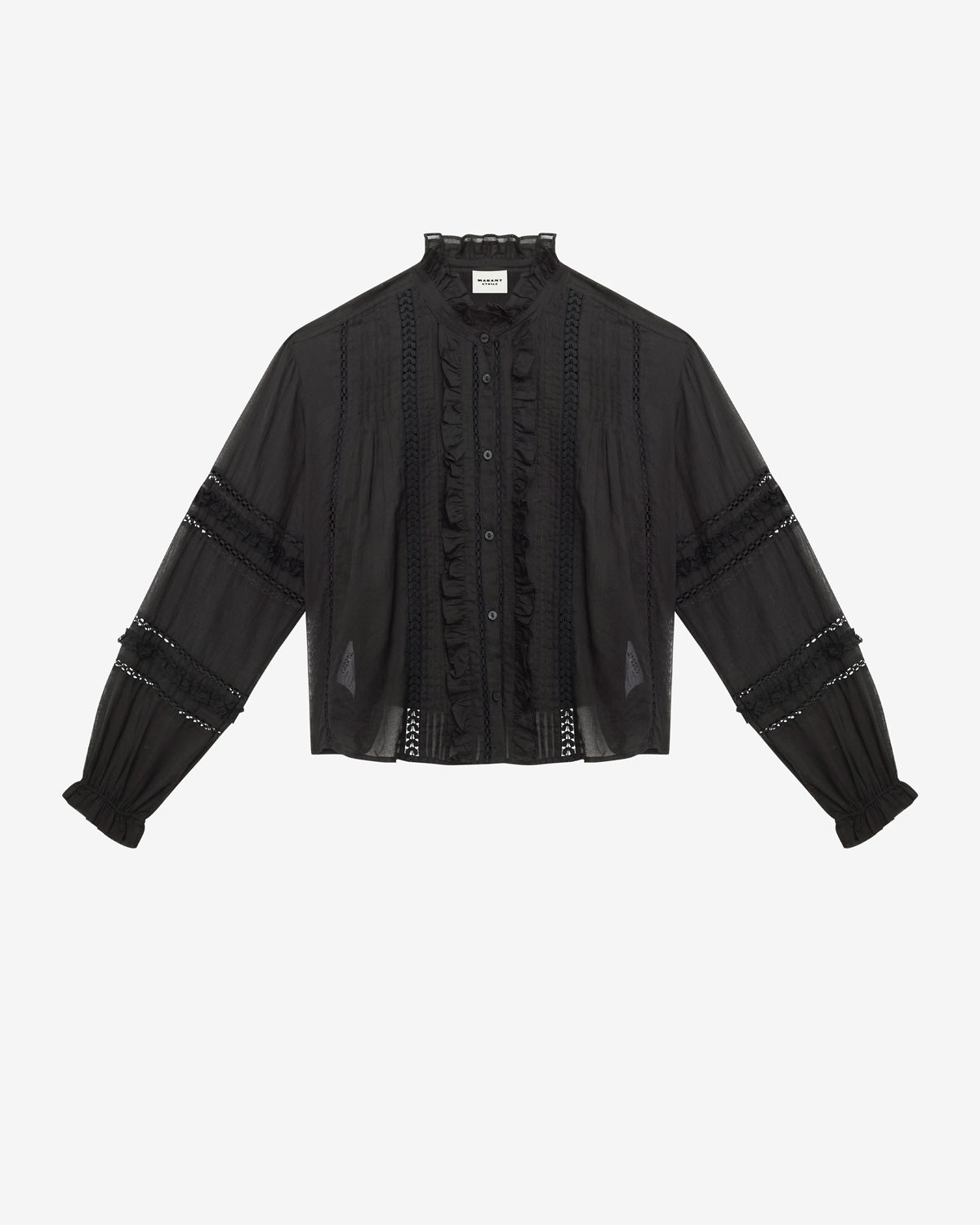 Chemise valda en voile de coton ouvragé - Noir - Woman - 5