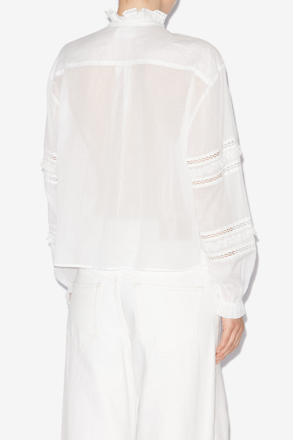 Valda openwork cotton voile shirt - White - Woman - 5