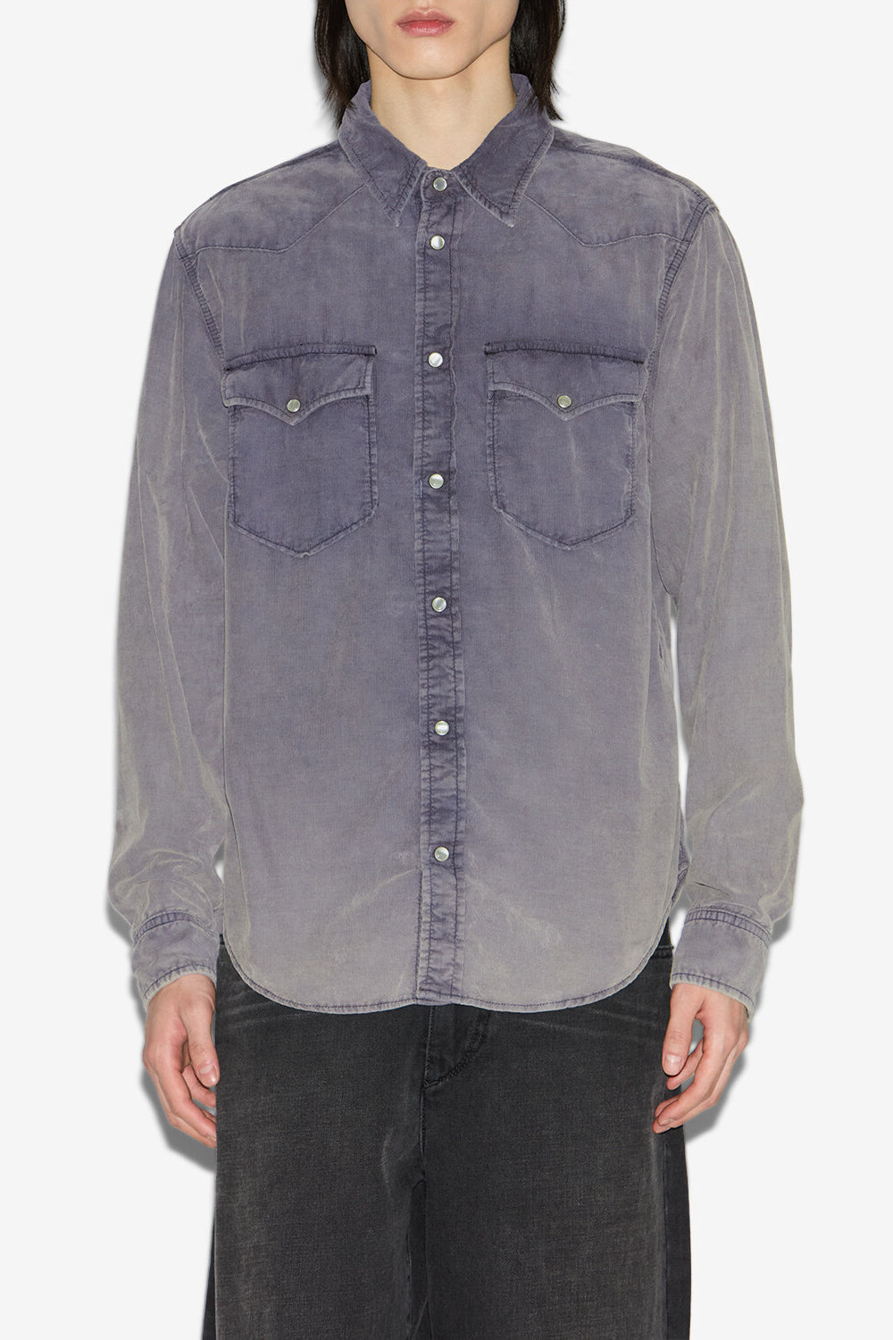 Chemise western vasco en velours côtelé - Vintage black - Man - 4