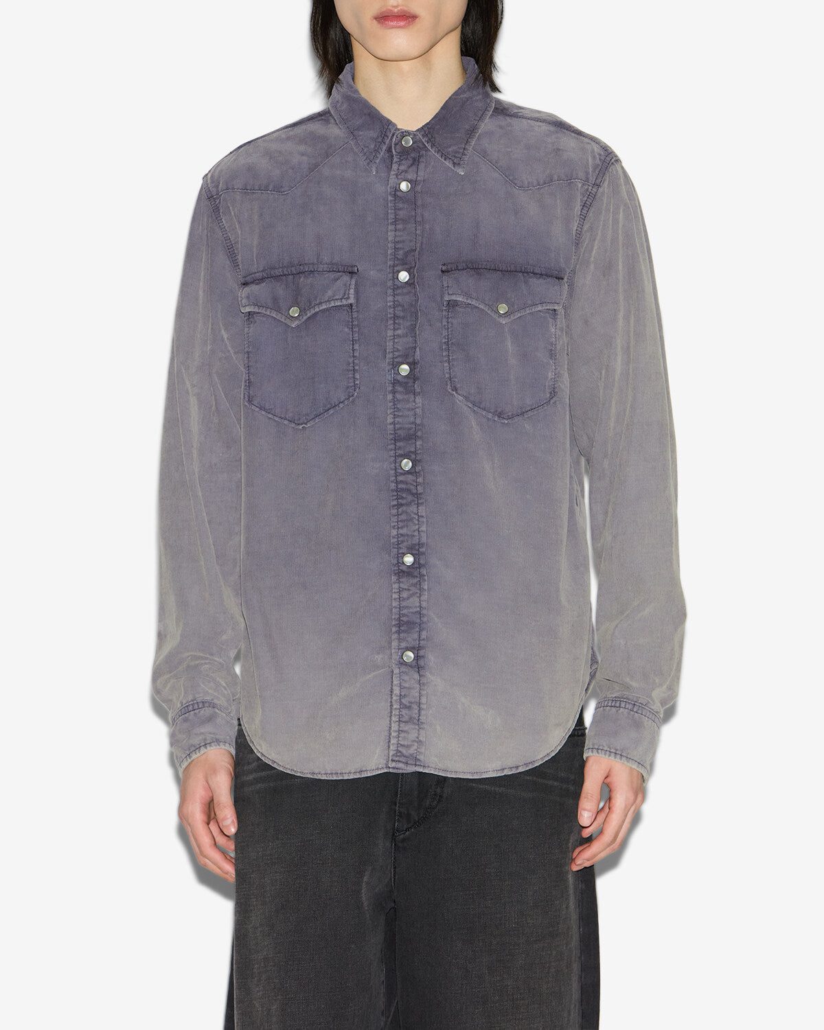 Chemise western vasco en velours côtelé - Vintage black - Man - 3