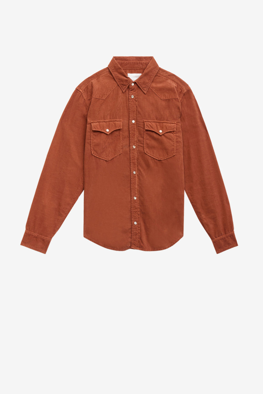 Chemise western vasco en velours côtelé - Orange - Man - 1