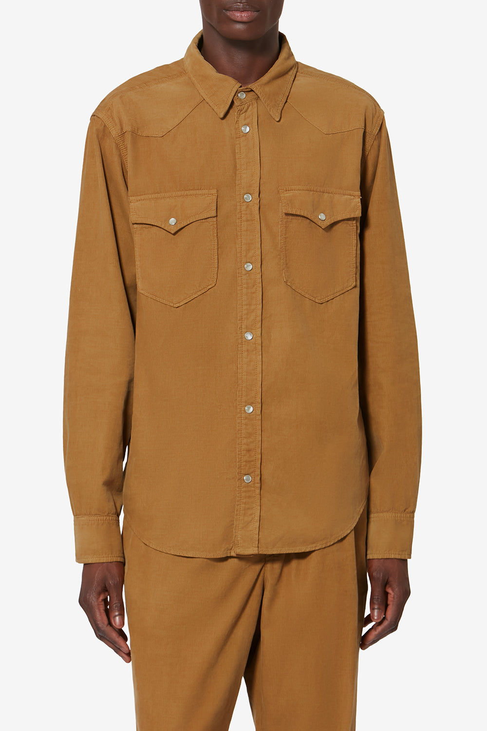 Westernhemd aus cordsamt vasco - Light bronze - Man - 4