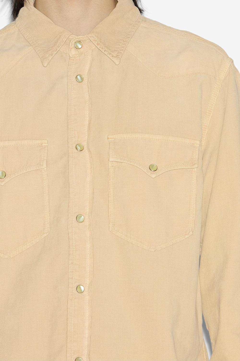 Chemise western vasco en velours côtelé - Beige - Man - 3