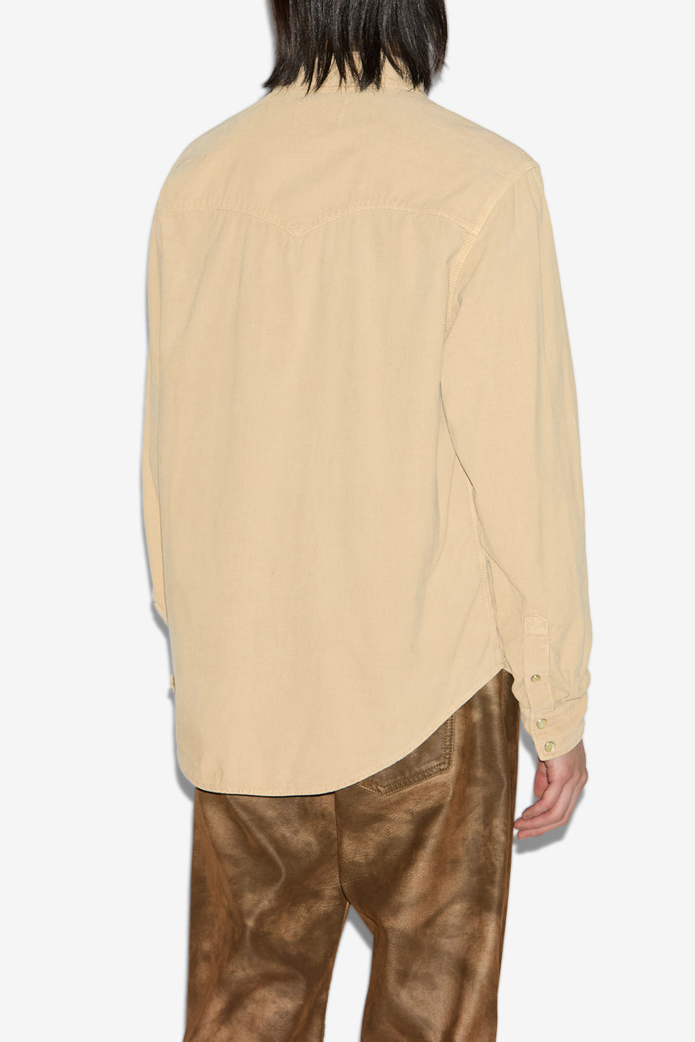 Chemise western vasco en velours côtelé - Beige - Man - 5