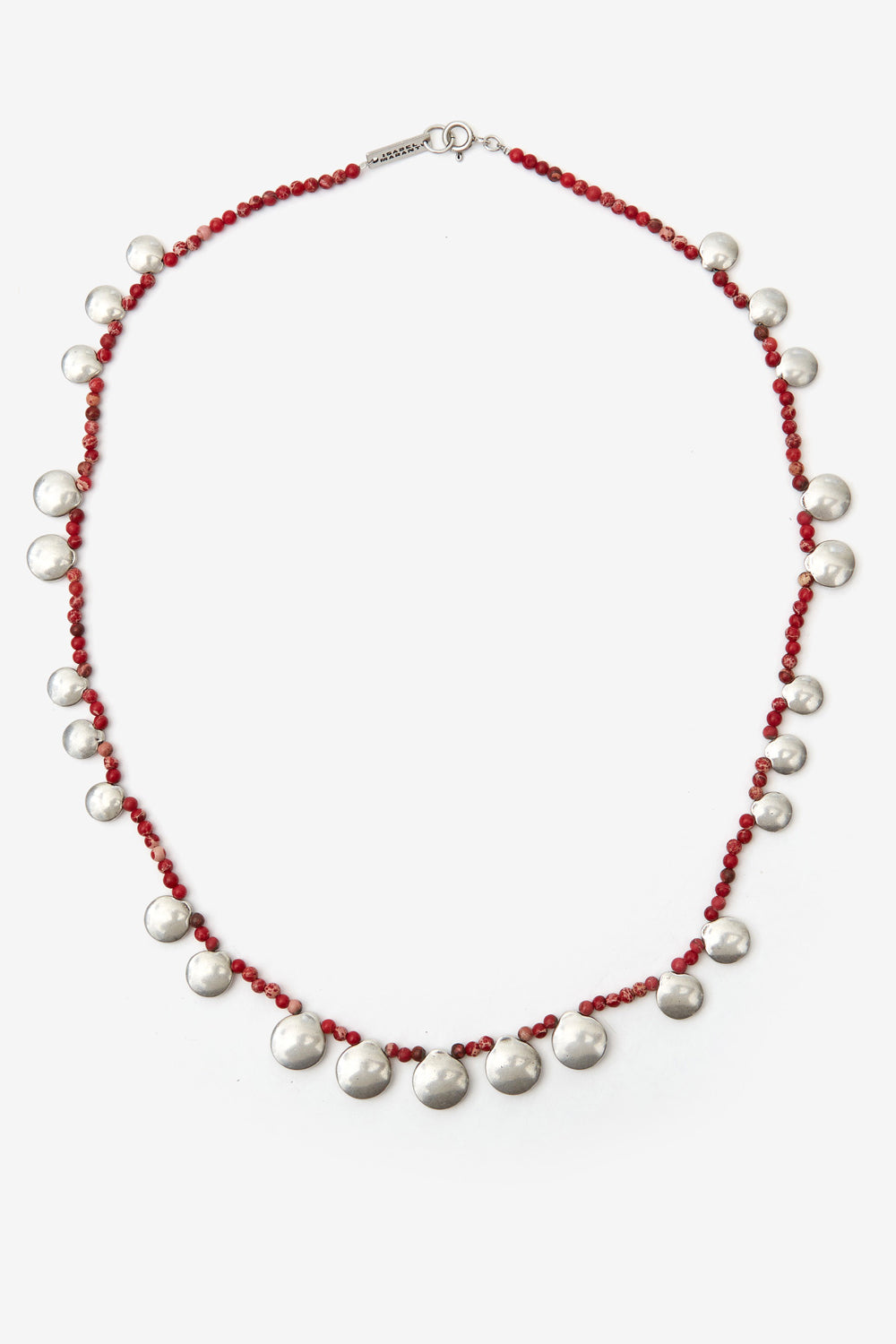 Collier adriel en laiton et pierre naturelle - Rouge rio-argenté - Woman - 1