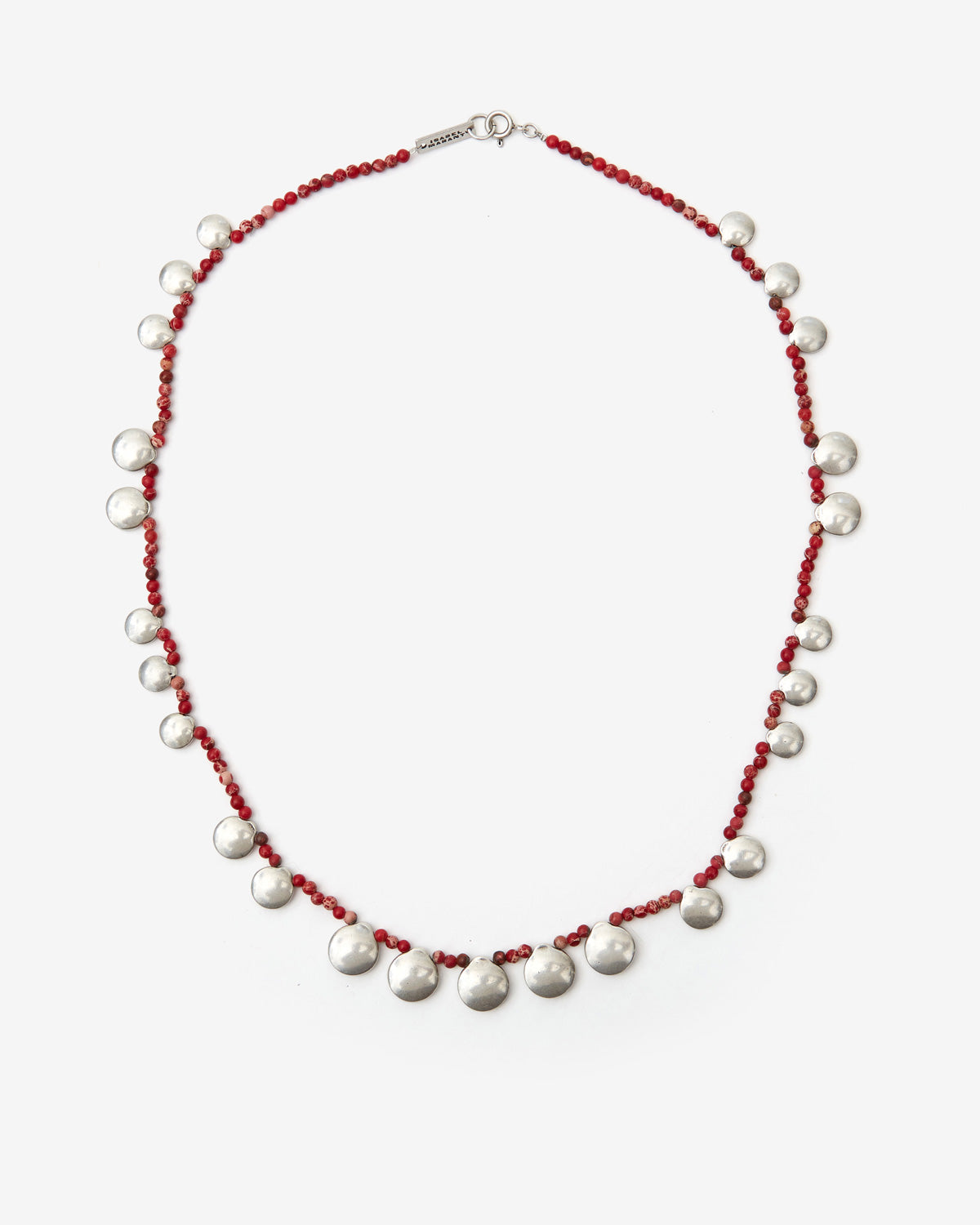 Collier adriel en laiton et pierre naturelle - Rouge rio-argenté - Woman - 1