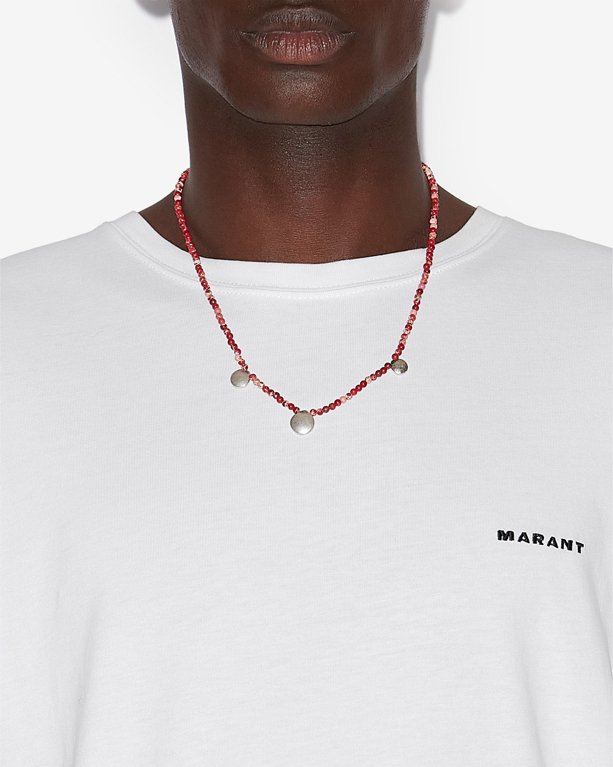 Collier adri Man Rouge rio-argenté 2