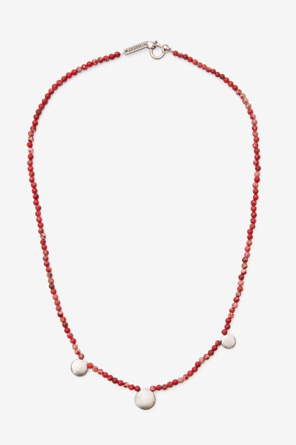 Adri natural stone and brass necklace - Rio red-silver - Man - 1