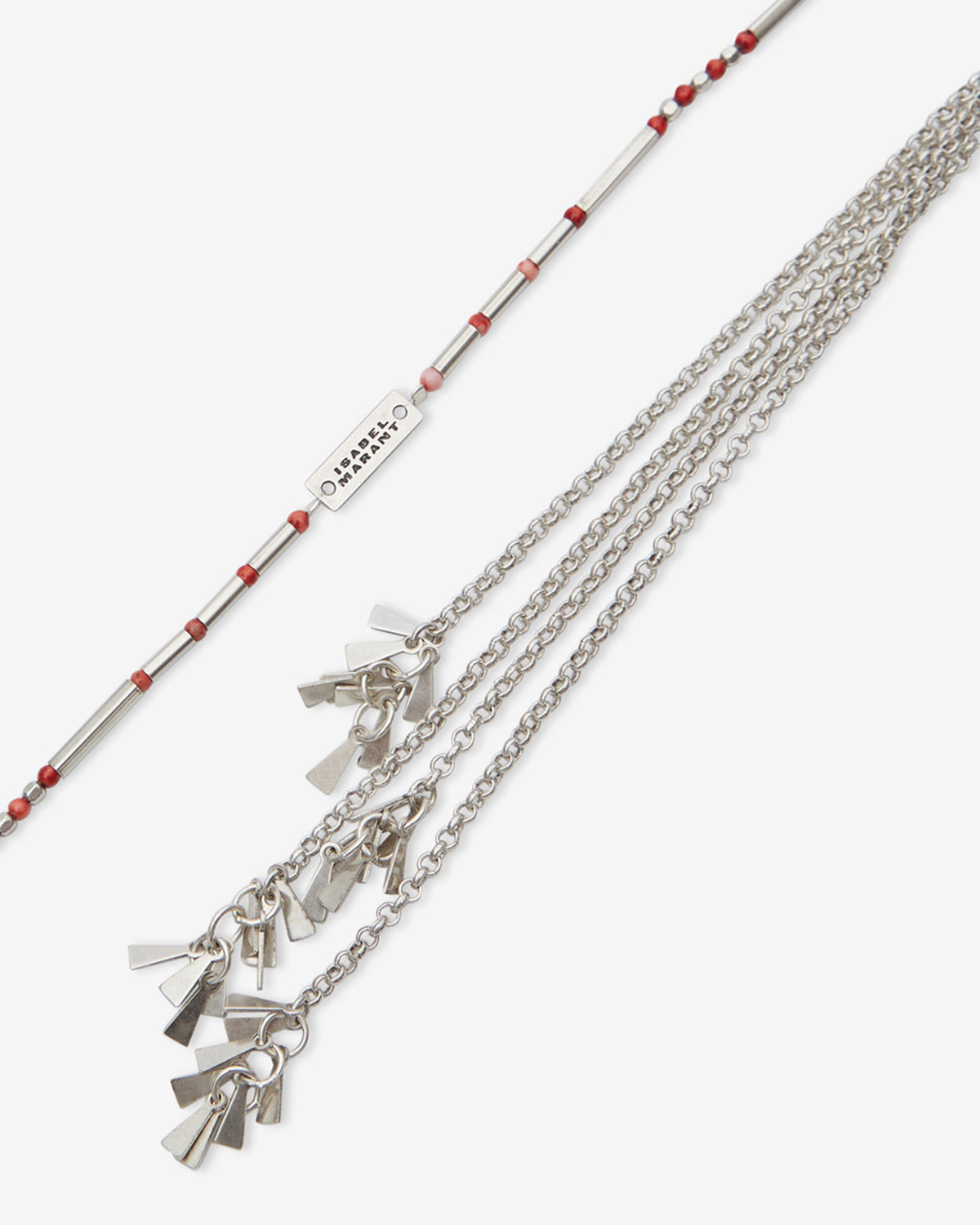 Olathe scarf necklace Woman Red-silver 1