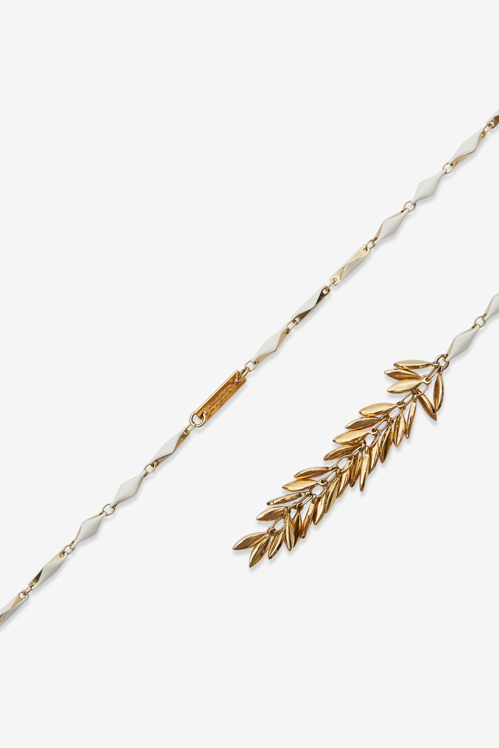 Zaltana enameled brass scarf necklace - Ecru - Woman - 2