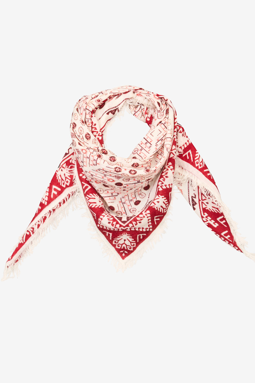 Alecia プリント入り ウール＆カシミヤ製 ストール - Red and ecru - Woman - 1