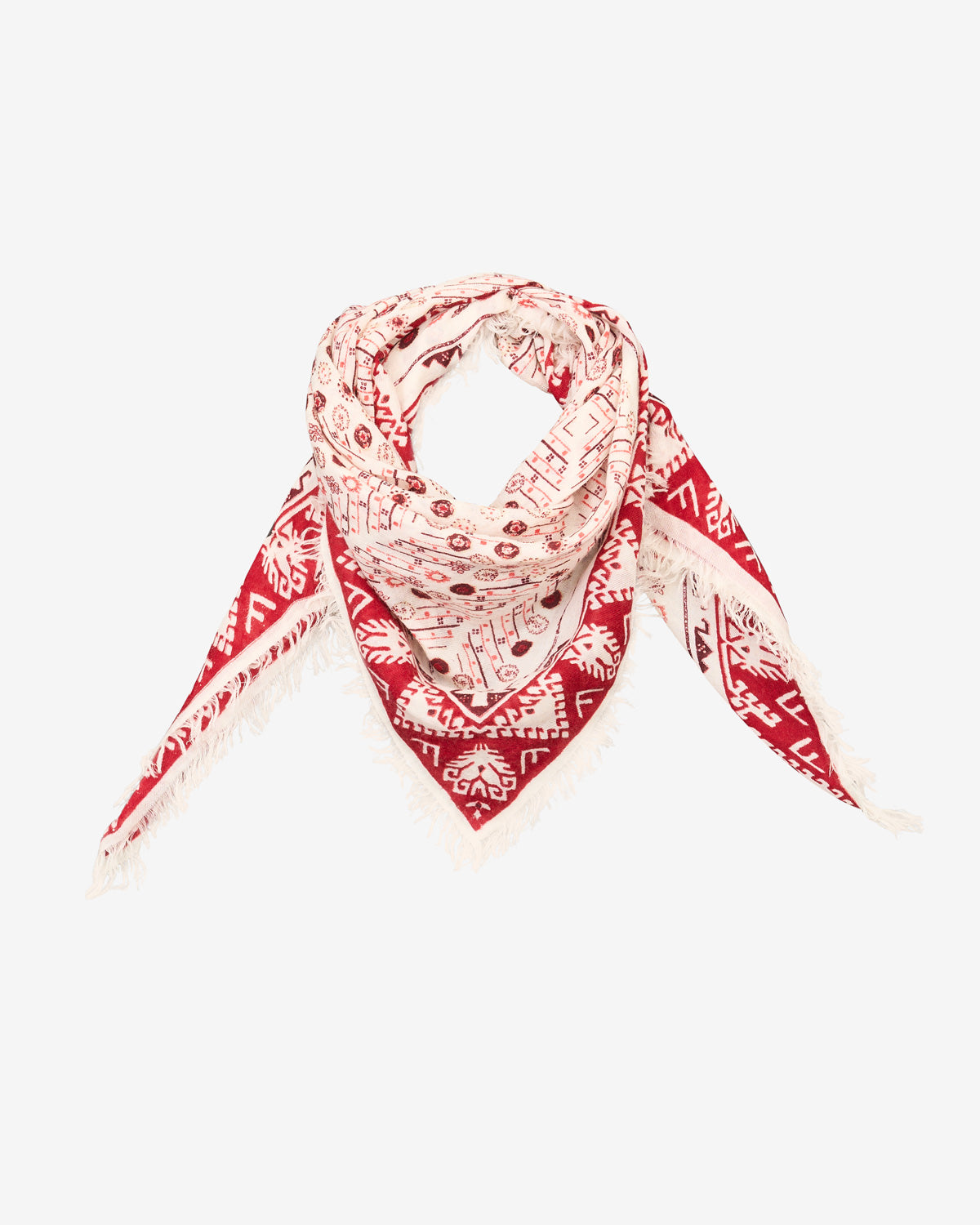 Alecia プリント入り ウール＆カシミヤ製 ストール - Red and ecru - Woman - 1