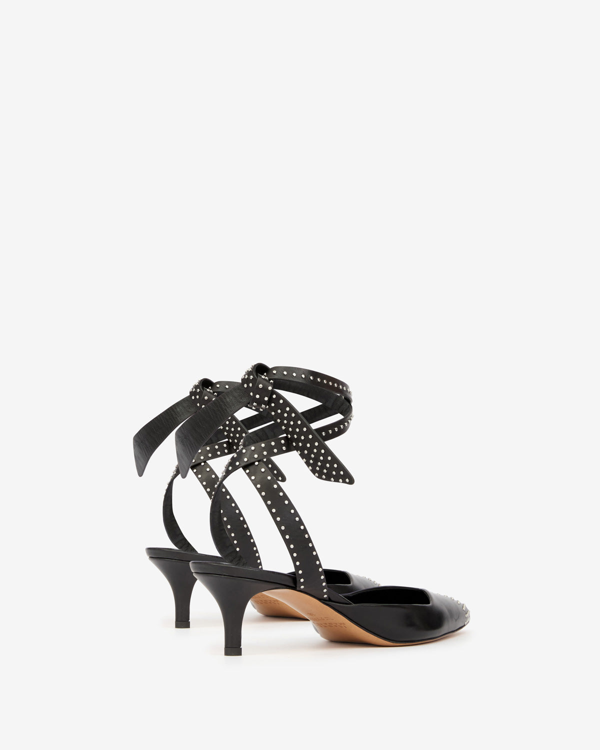 Décolleté pilvee slingback con tacco in pelle di vitello con borchie - Nero - Woman - 2