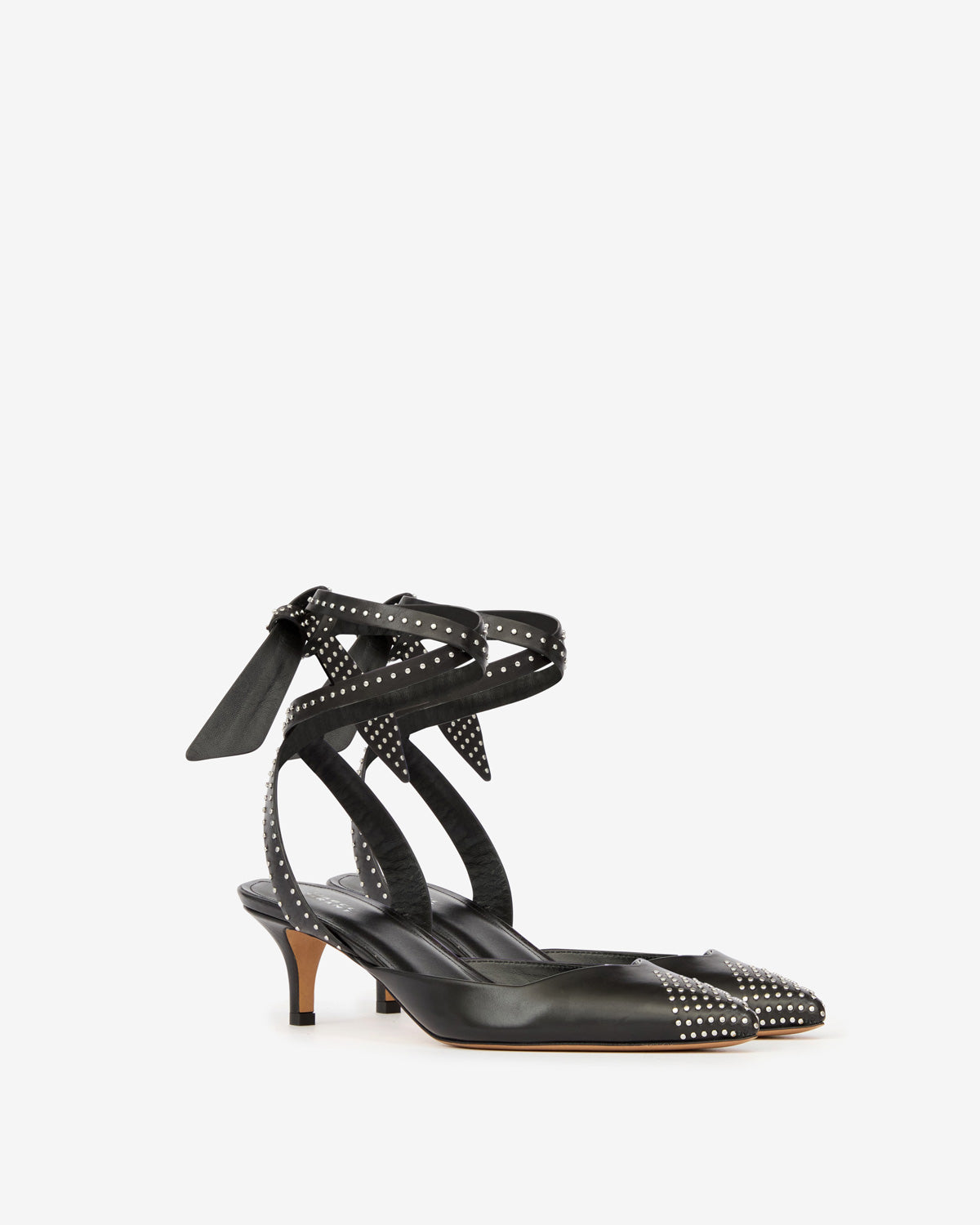 Décolleté pilvee slingback con tacco in pelle di vitello con borchie - Nero - Woman - 3