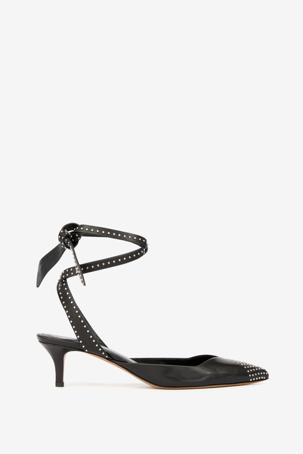 Décolleté pilvee slingback con tacco in pelle di vitello con borchie - Nero - Woman - 1