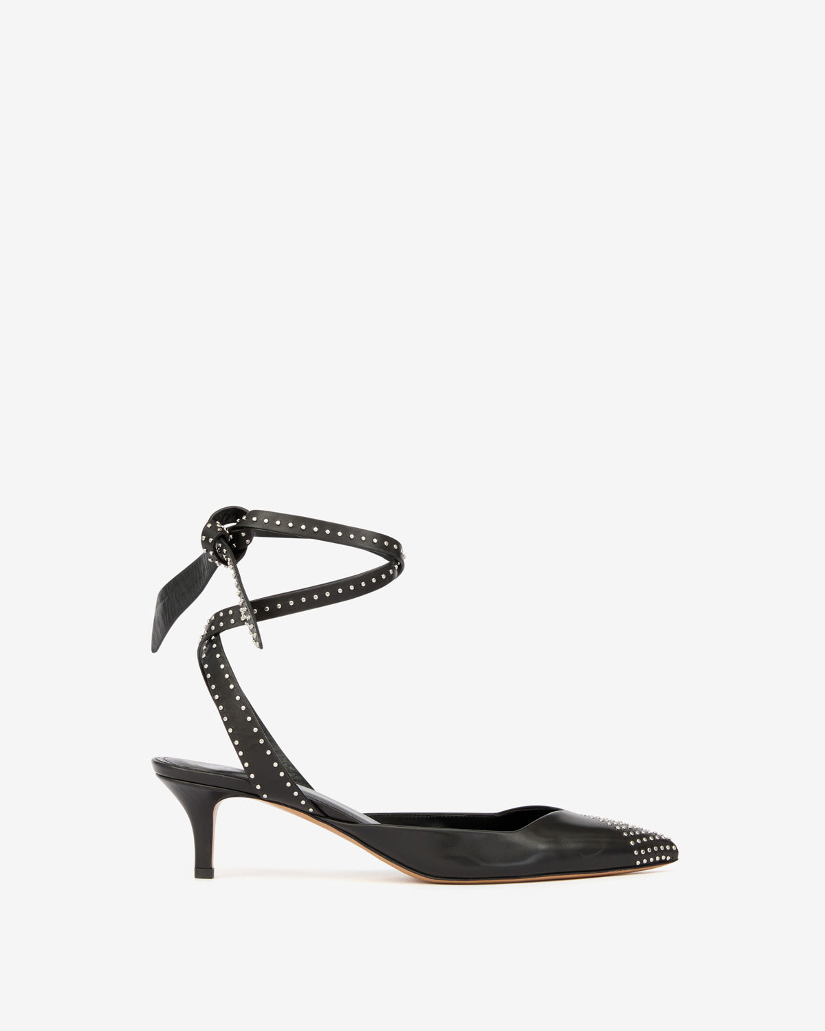 Décolleté pilvee slingback con tacco in pelle di vitello con borchie - Nero - Woman - 1