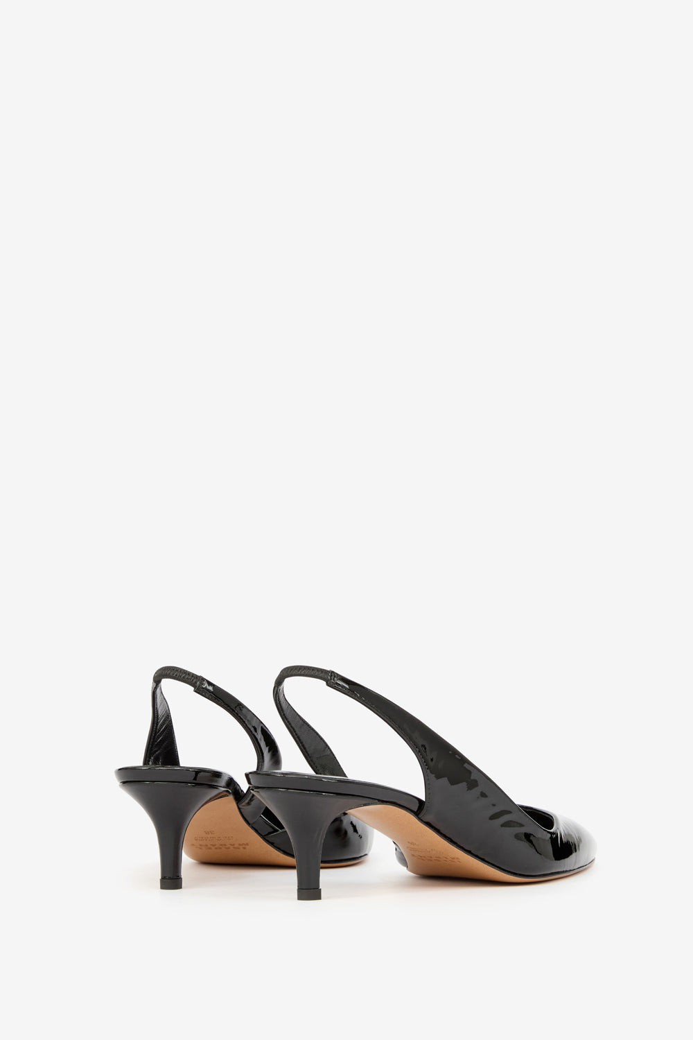 Décolleté slingback padim con tacco in pelle verniciata - Nero - Woman - 2