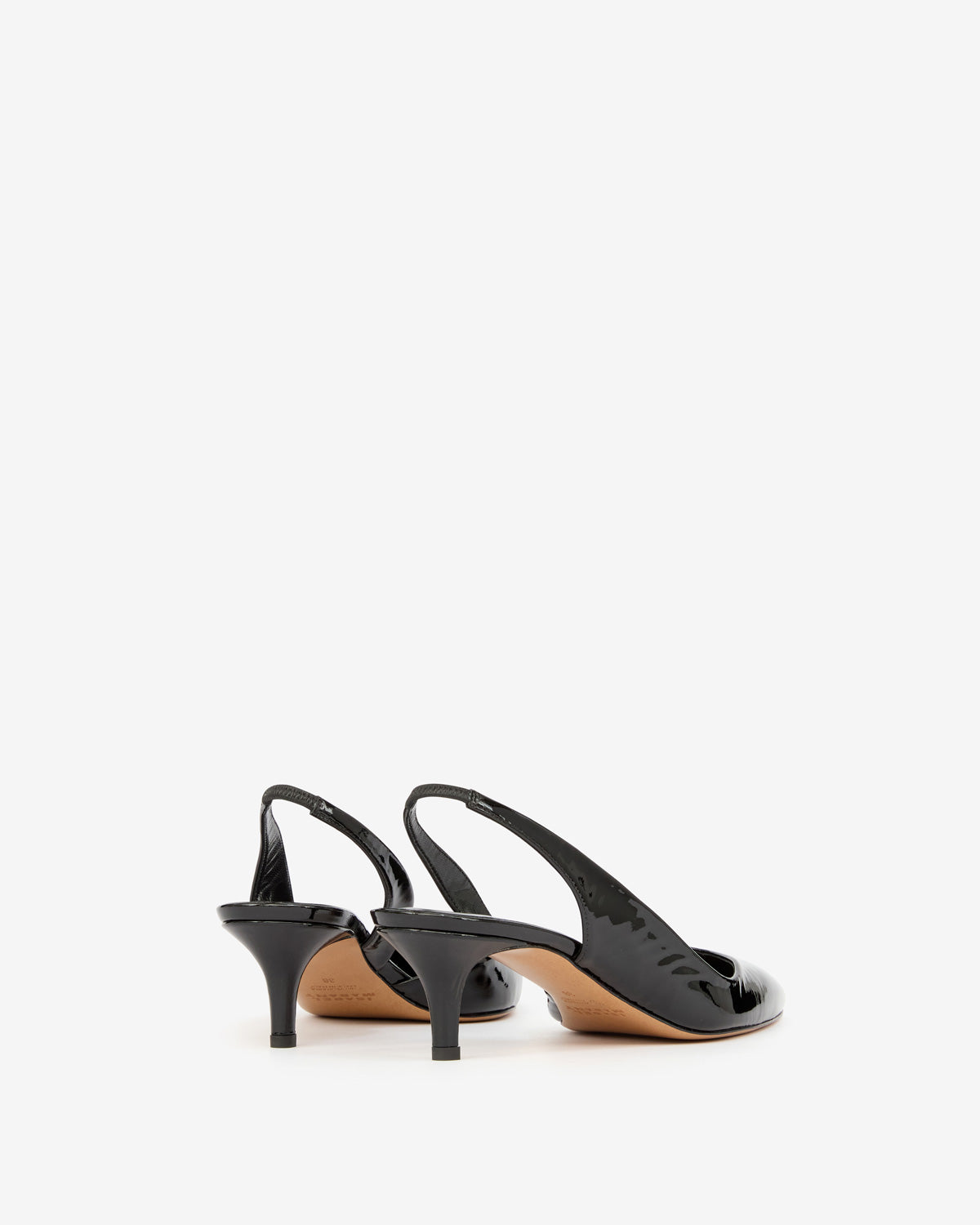 Décolleté slingback padim con tacco in pelle verniciata - Nero - Woman - 2