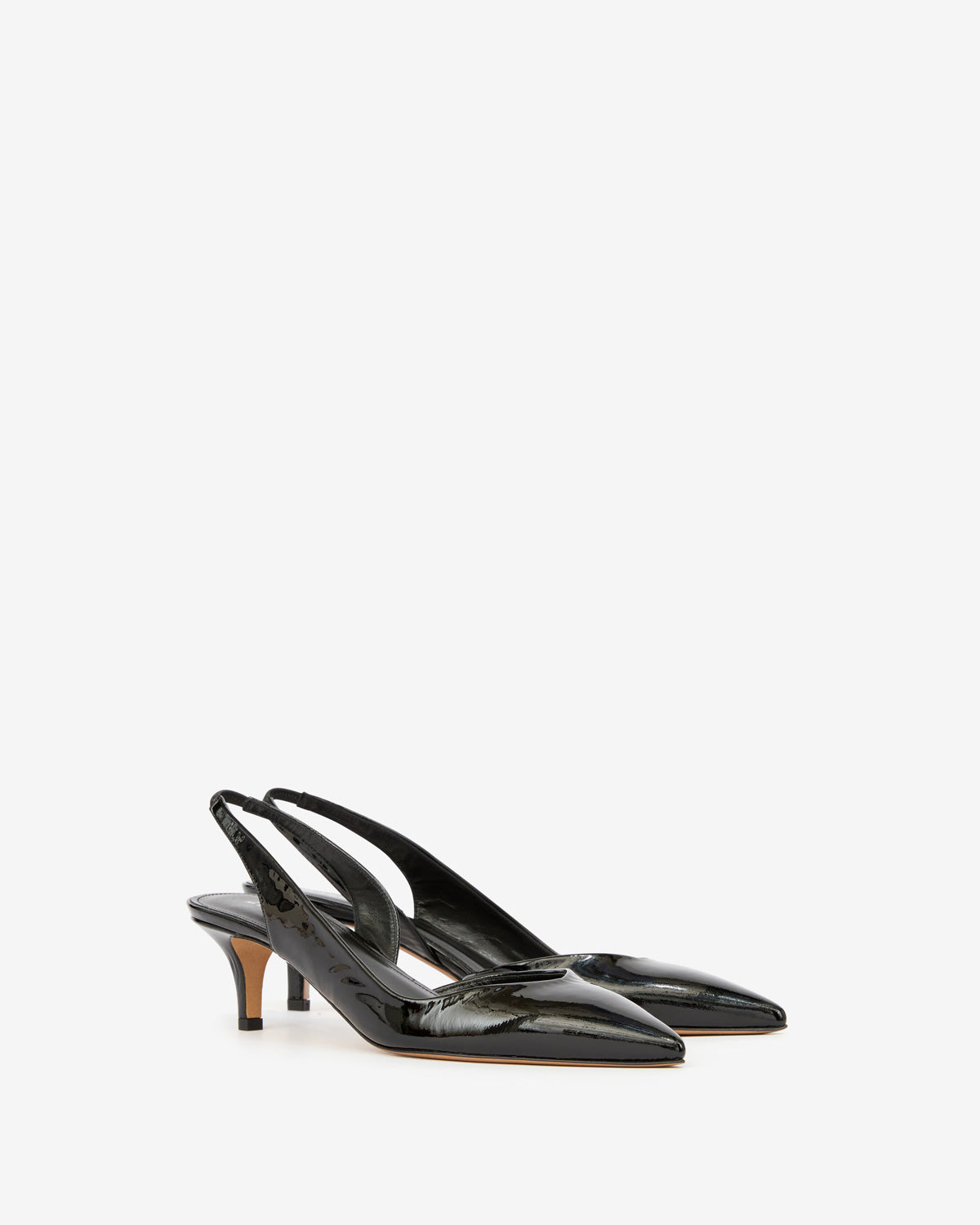 Décolleté slingback padim con tacco in pelle verniciata - Nero - Woman - 3