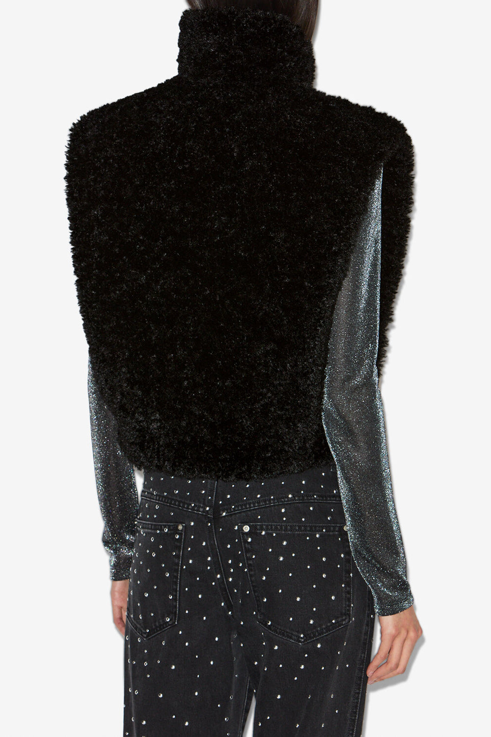 Gilet sans manches fausse fourrure alisa - Noir - Woman - 5