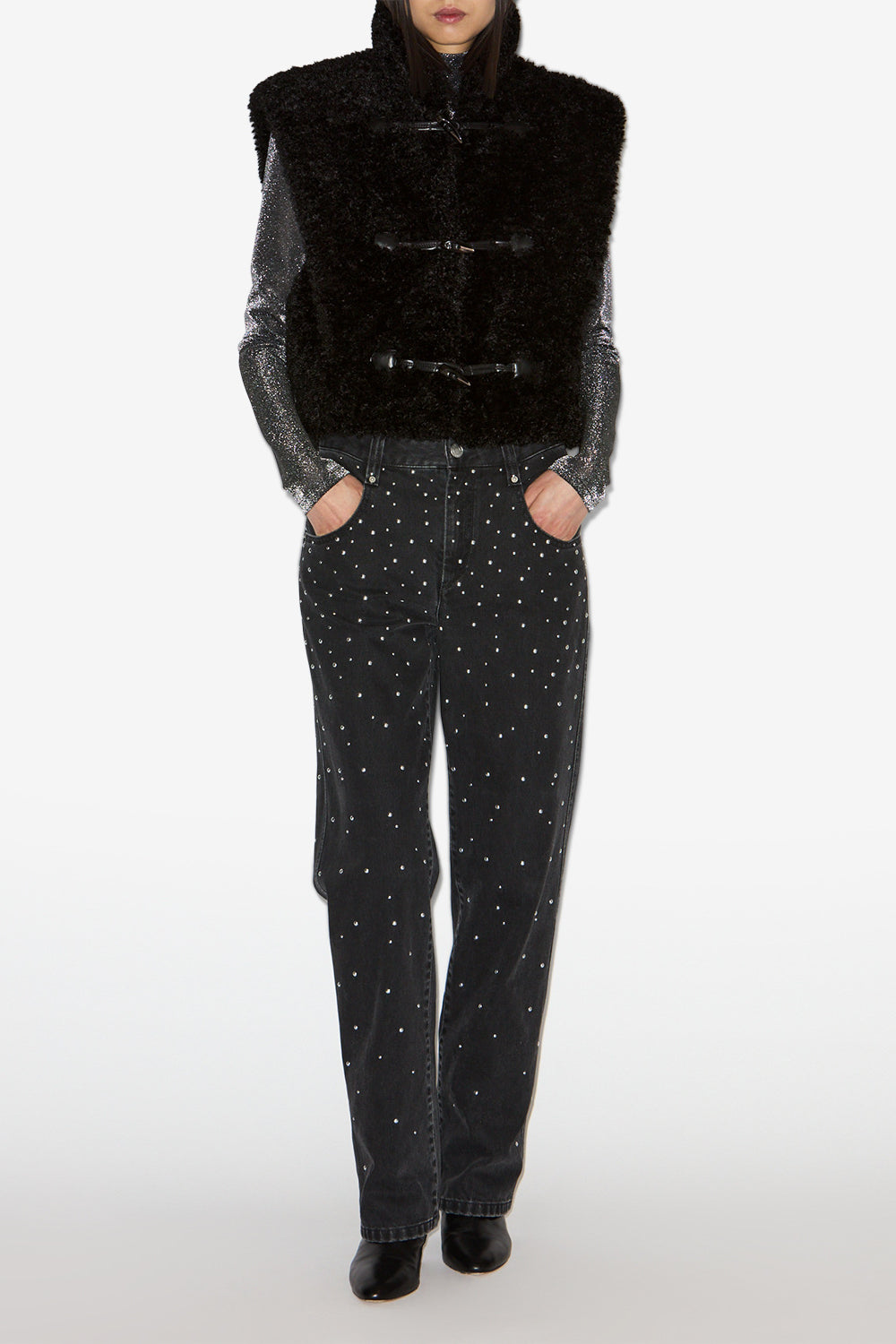 Gilet sans manches fausse fourrure alisa - Noir - Woman - 2