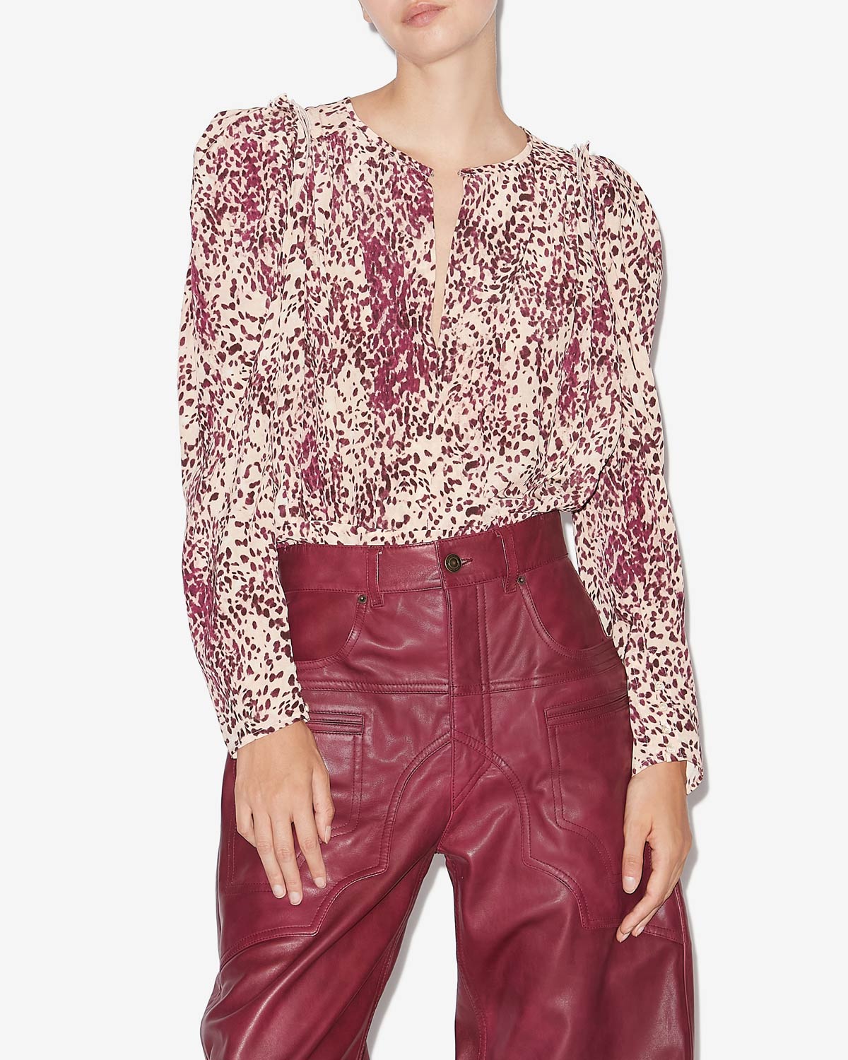 Blouse zarga Woman Violet-écru 5