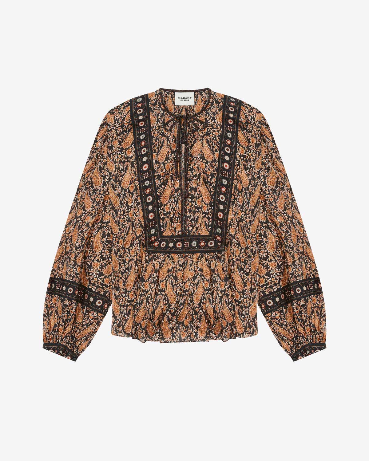 Blusa gayle in voile di cotone con stampa - Nero - Woman - 5