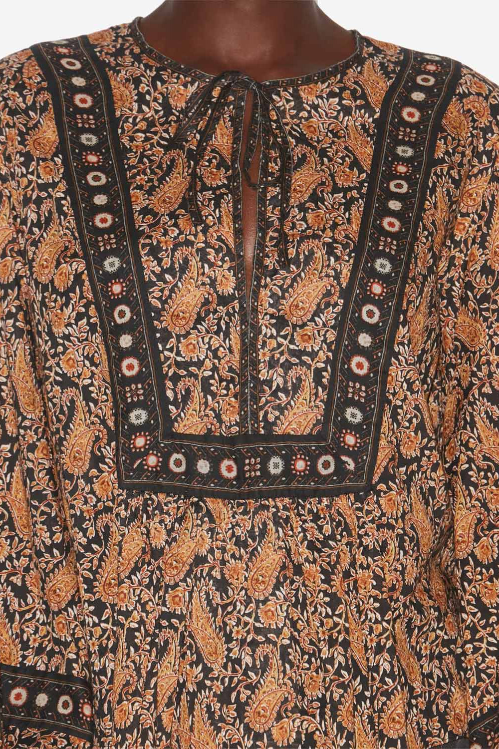 Blusa gayle in voile di cotone con stampa - Nero - Woman - 3