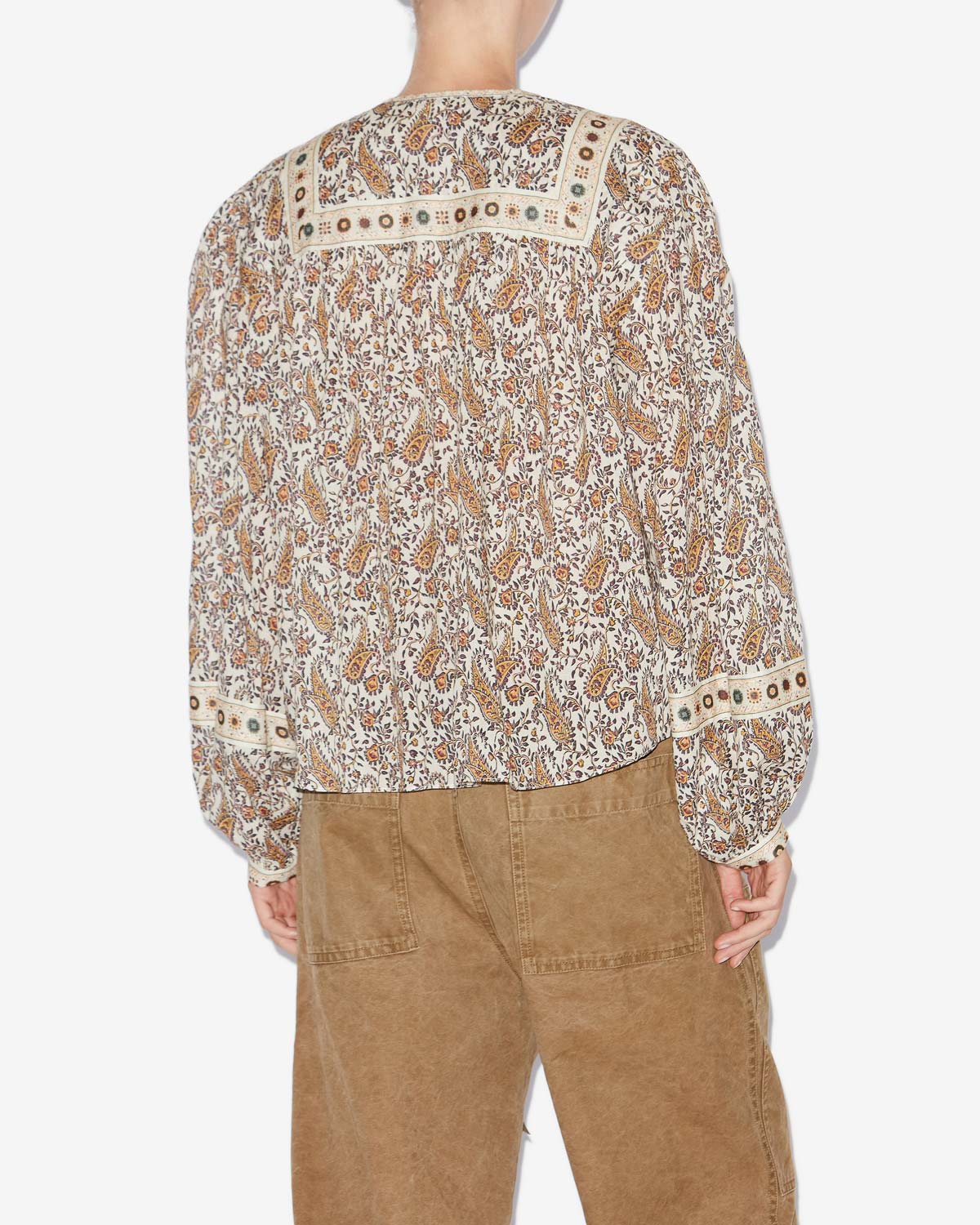 Bluse gayle aus bedrucktem baumwollvoile - Naturfarben - Woman - 4