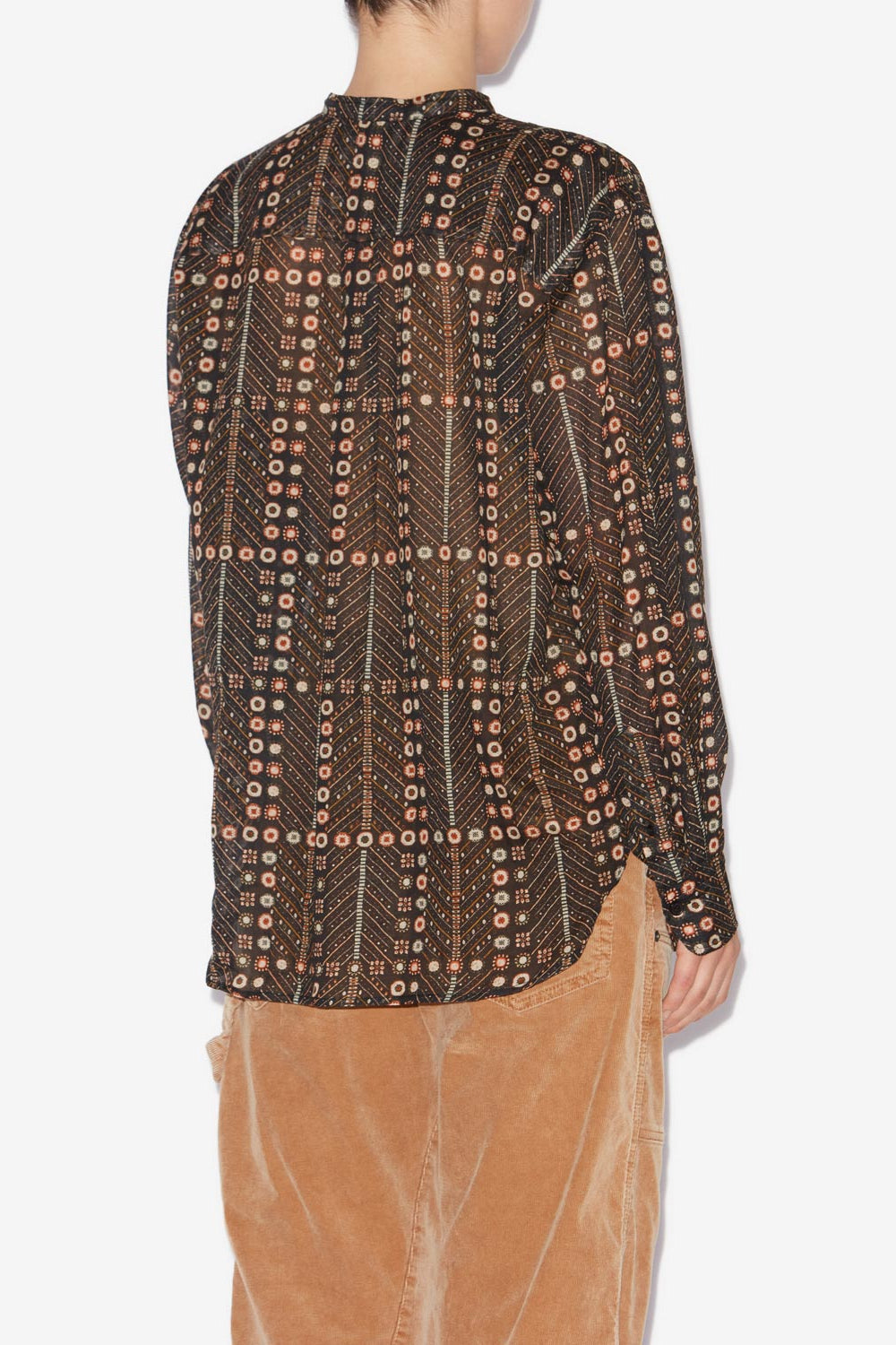 Chemisier mexika in voile di cotone con stampa - Nero lavato - Woman - 5