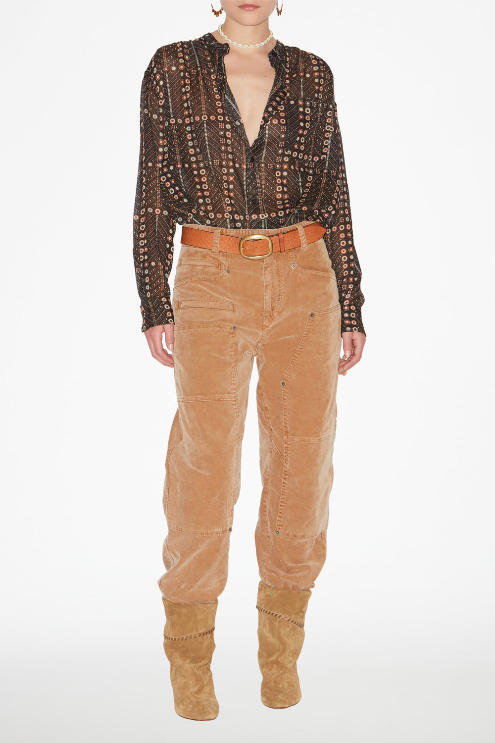 Chemisier mexika in voile di cotone con stampa - Nero lavato - Woman - 2