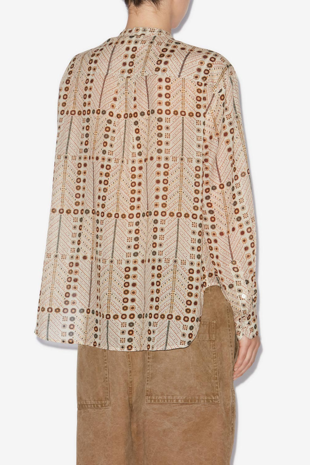 Chemisier mexika en voile de coton imprimé - Écru - Woman - 5