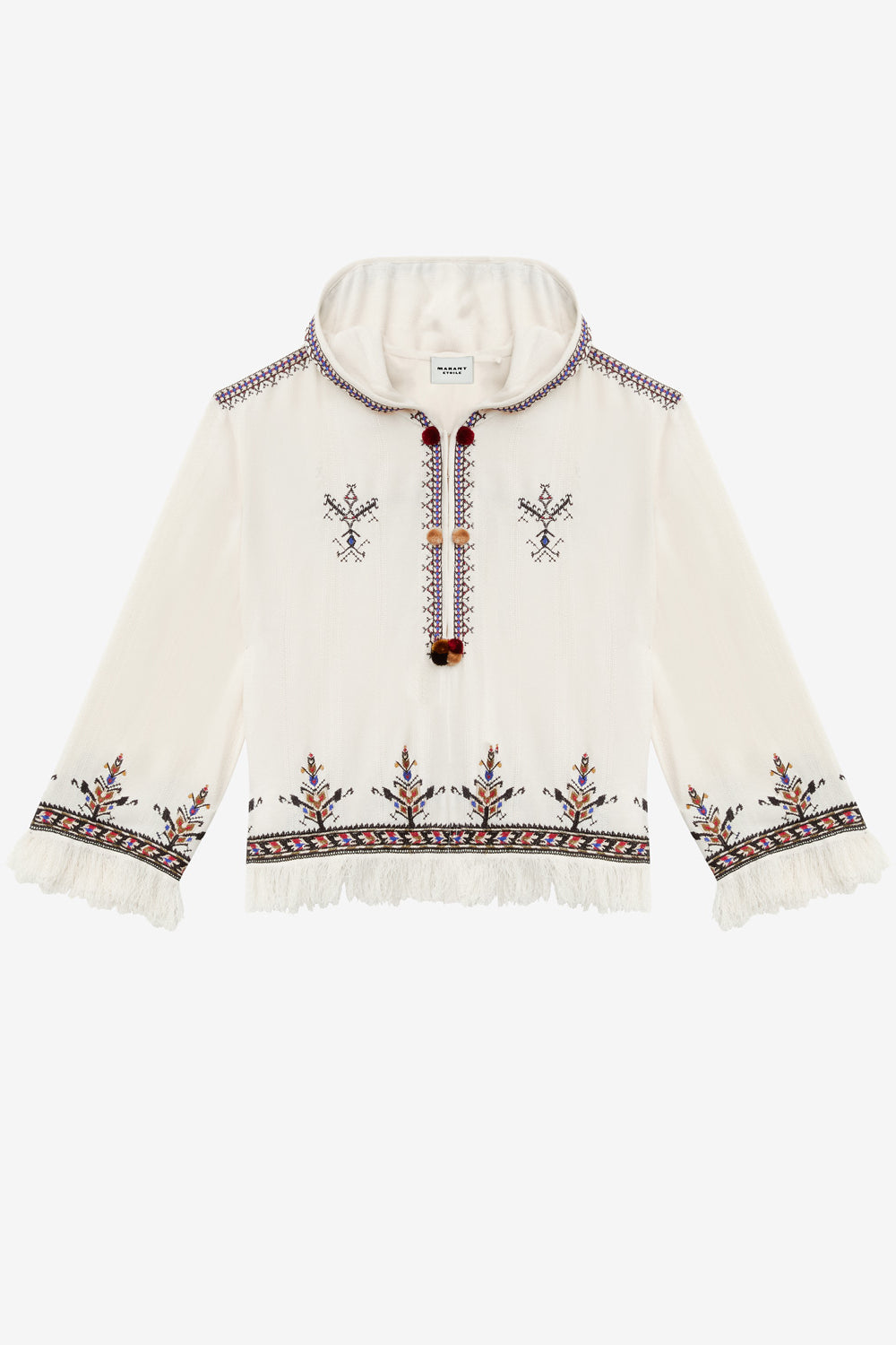 Top kameya de gasa bordada - Crudo - Woman - 1