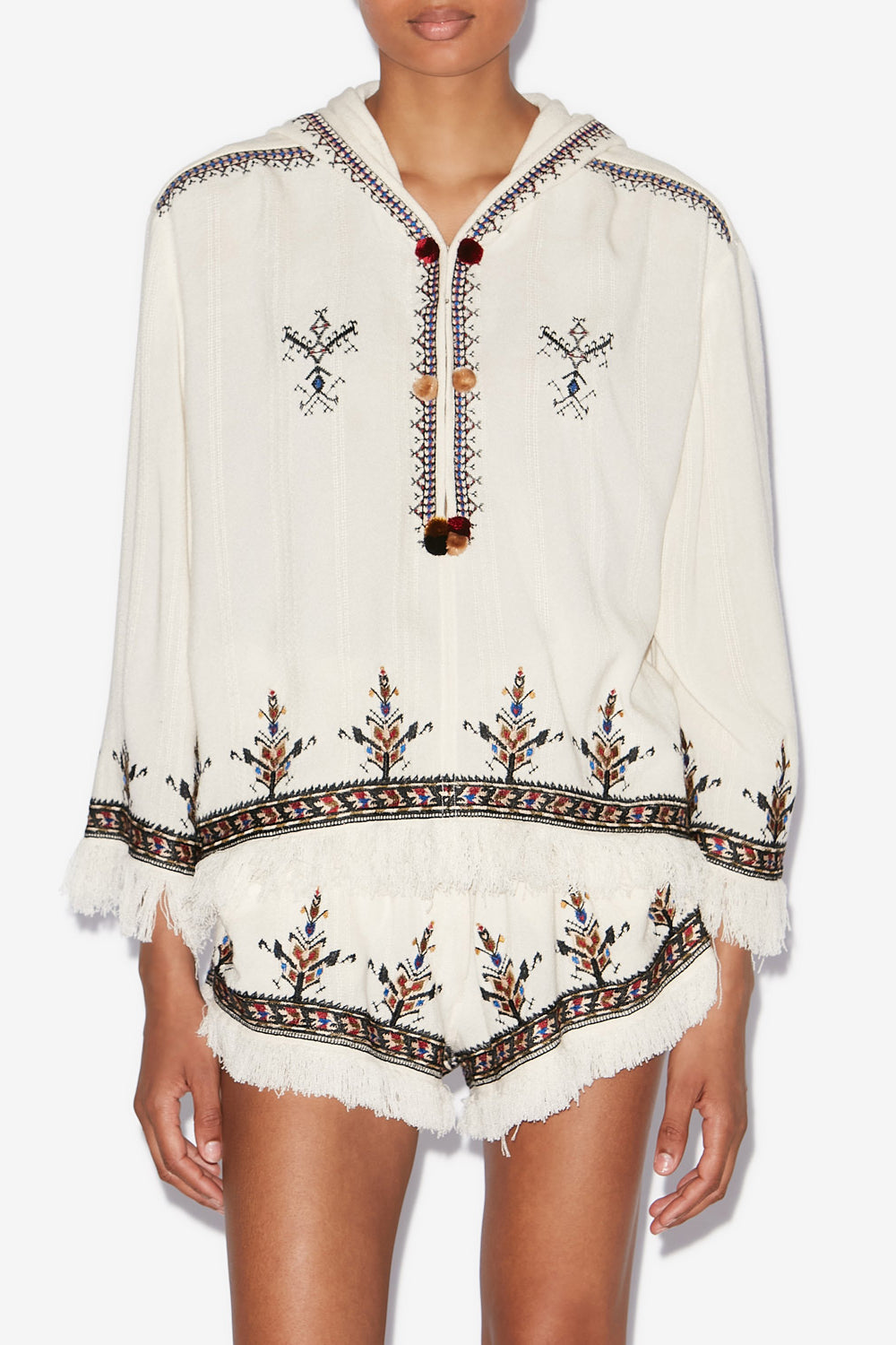 Top kameya de gasa bordada - Crudo - Woman - 4