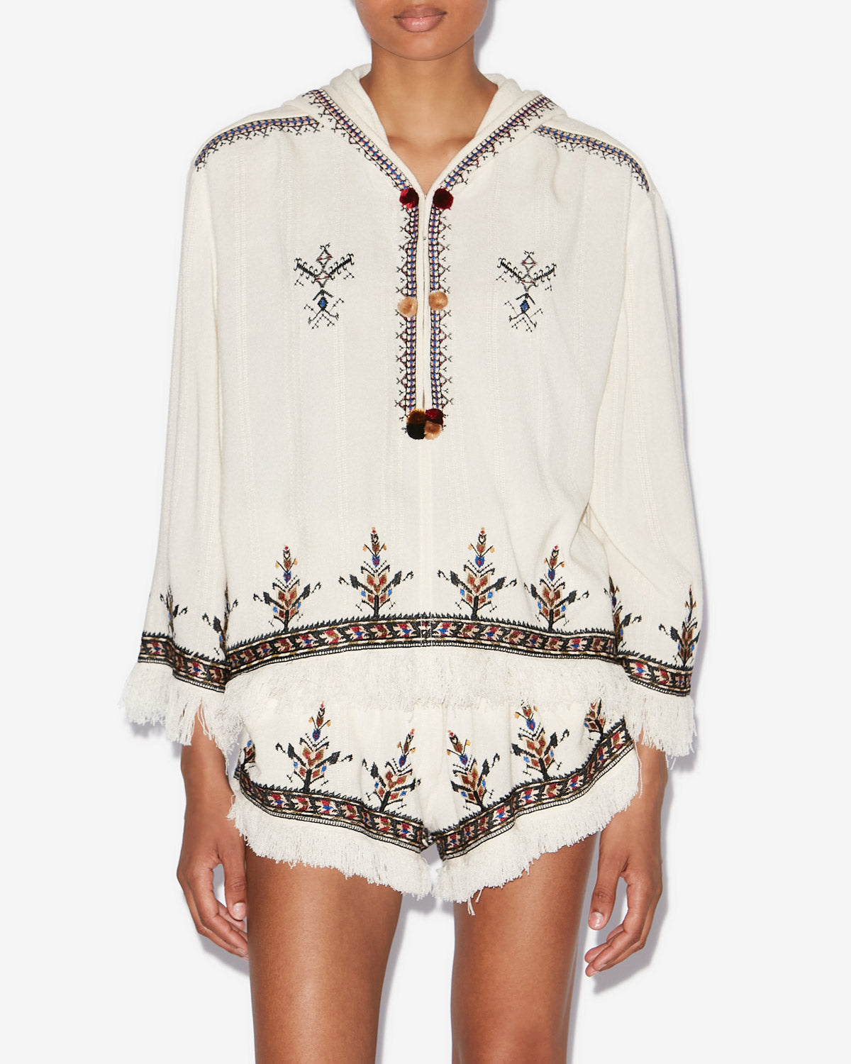 Top kameya in garza ricamata - Ecru - Woman - 3