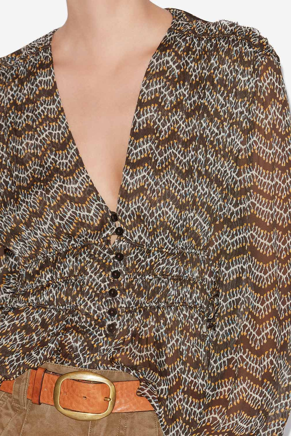 Top axeline in mussola arricciata - Nero lavato - Woman - 3