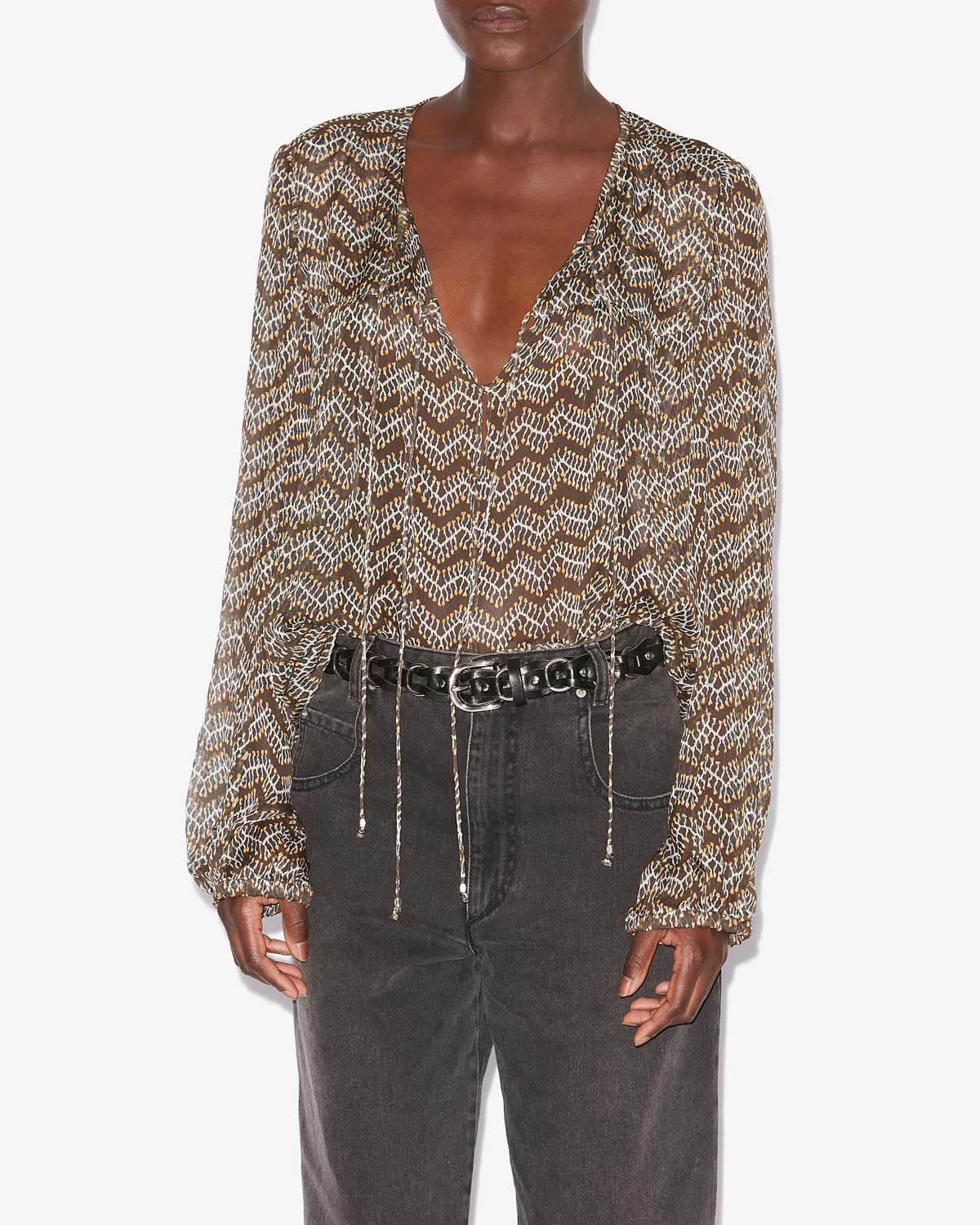 Advika printed muslin top - Black - Woman - 3